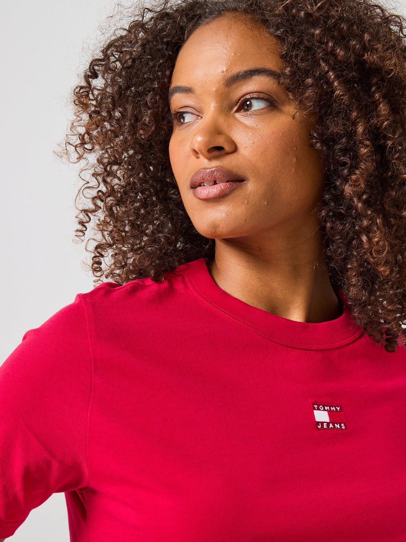  image of tommy-jeans-logo-t-shirt-red