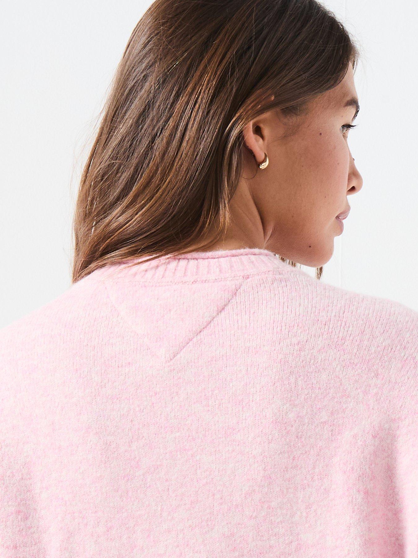 Image 5 of 6 of Tommy Jeans Melange Flag Sweater - Pink