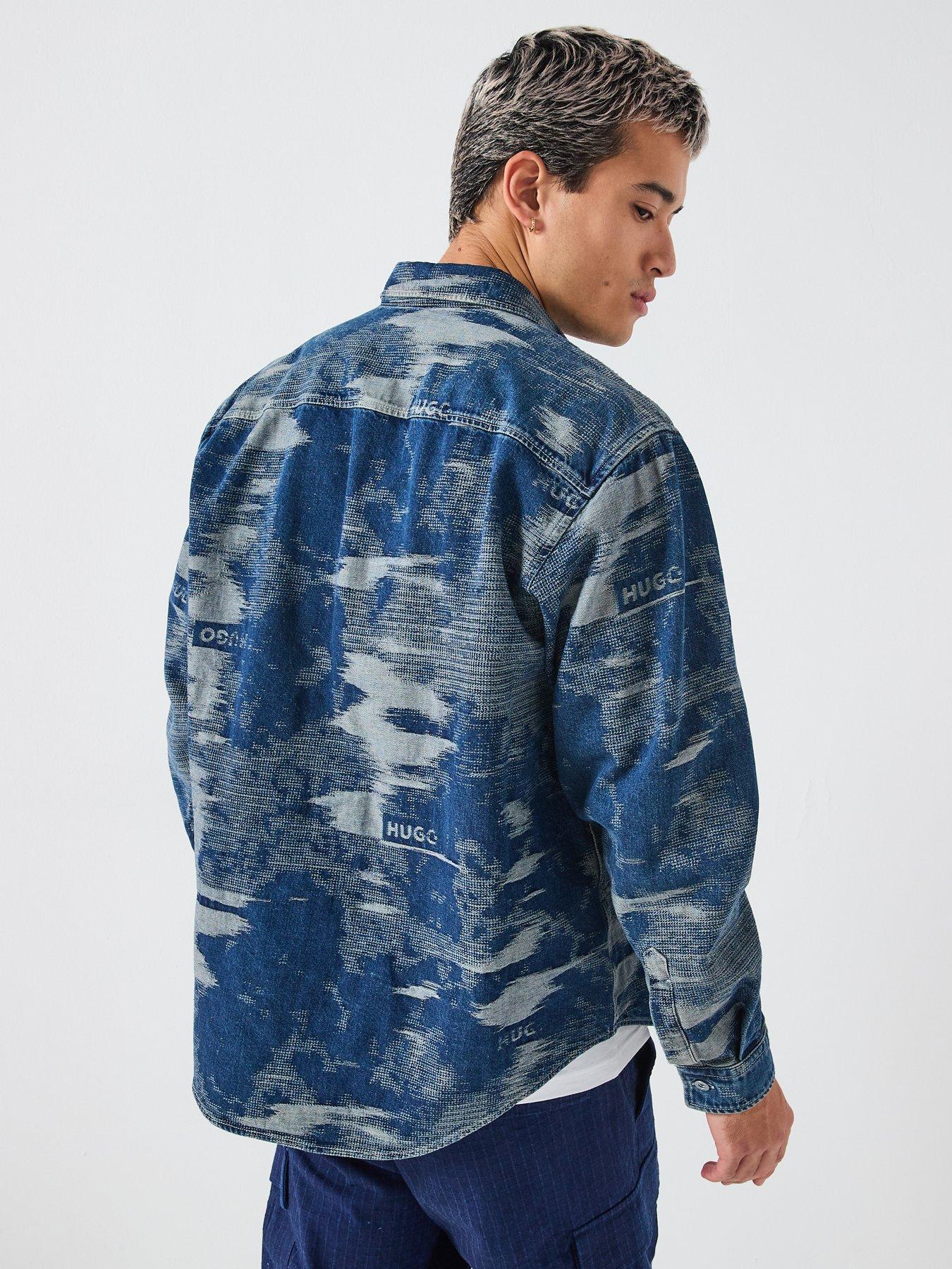  image of hugo-ebalto-oversized-fit-shirt-dark-wash