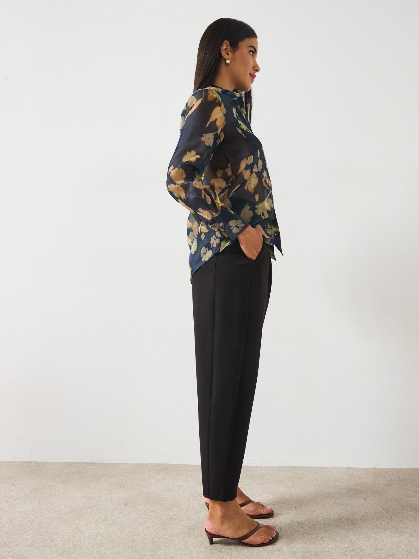 Image 6 of 6 of V by Very Printed&nbsp;Organza Shirt - Navy