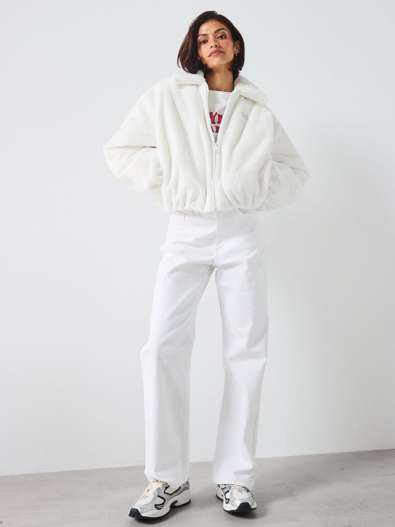  image of tommy-jeans-faux-fur-bomber-jacket-white