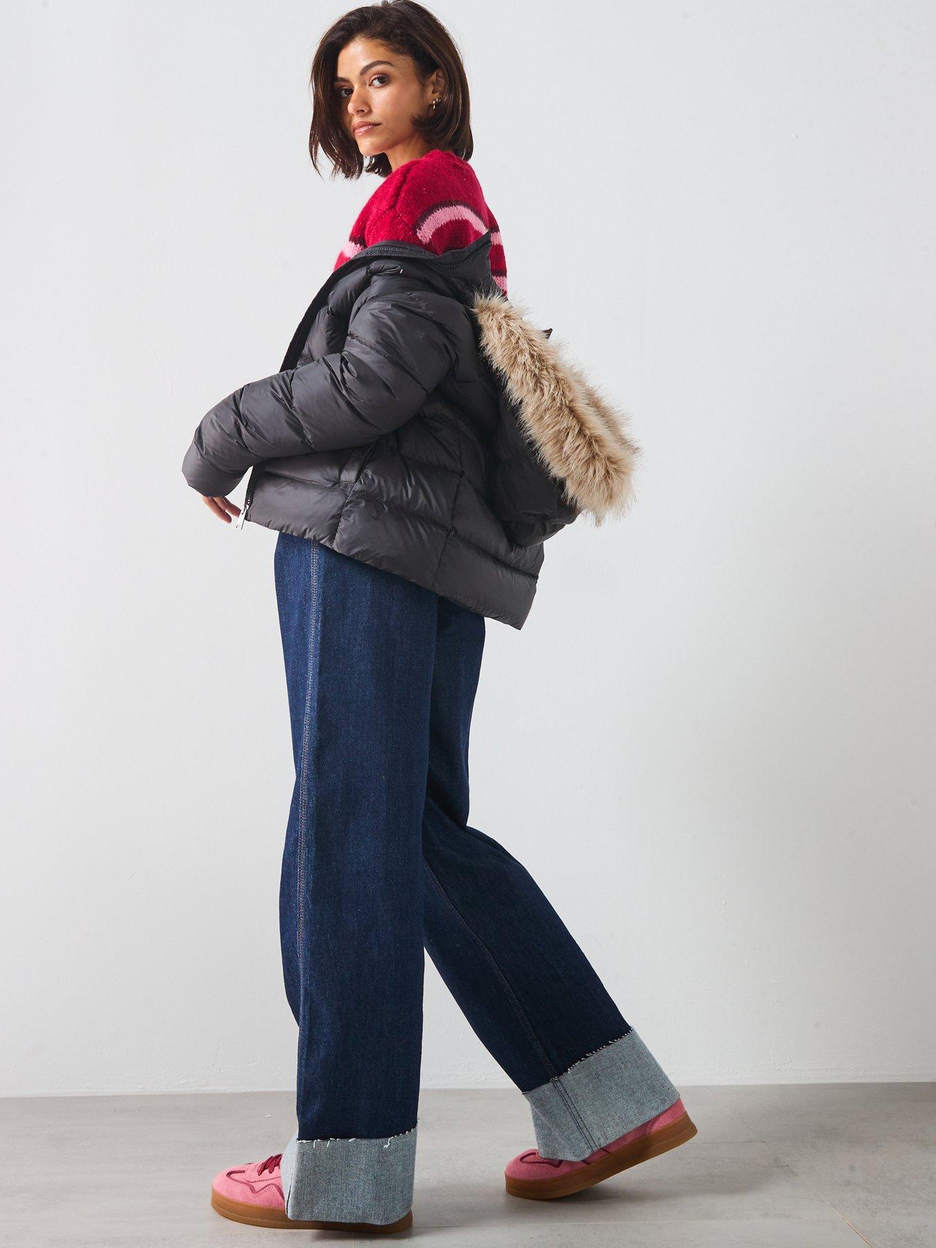 Image 3 of 5 of Tommy Jeans Faux Fur Hood Slim Down Jacket - Black