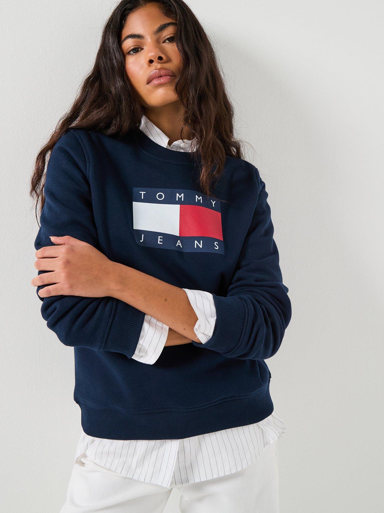 Tommy Jeans Flag Crew Sweater - Blue