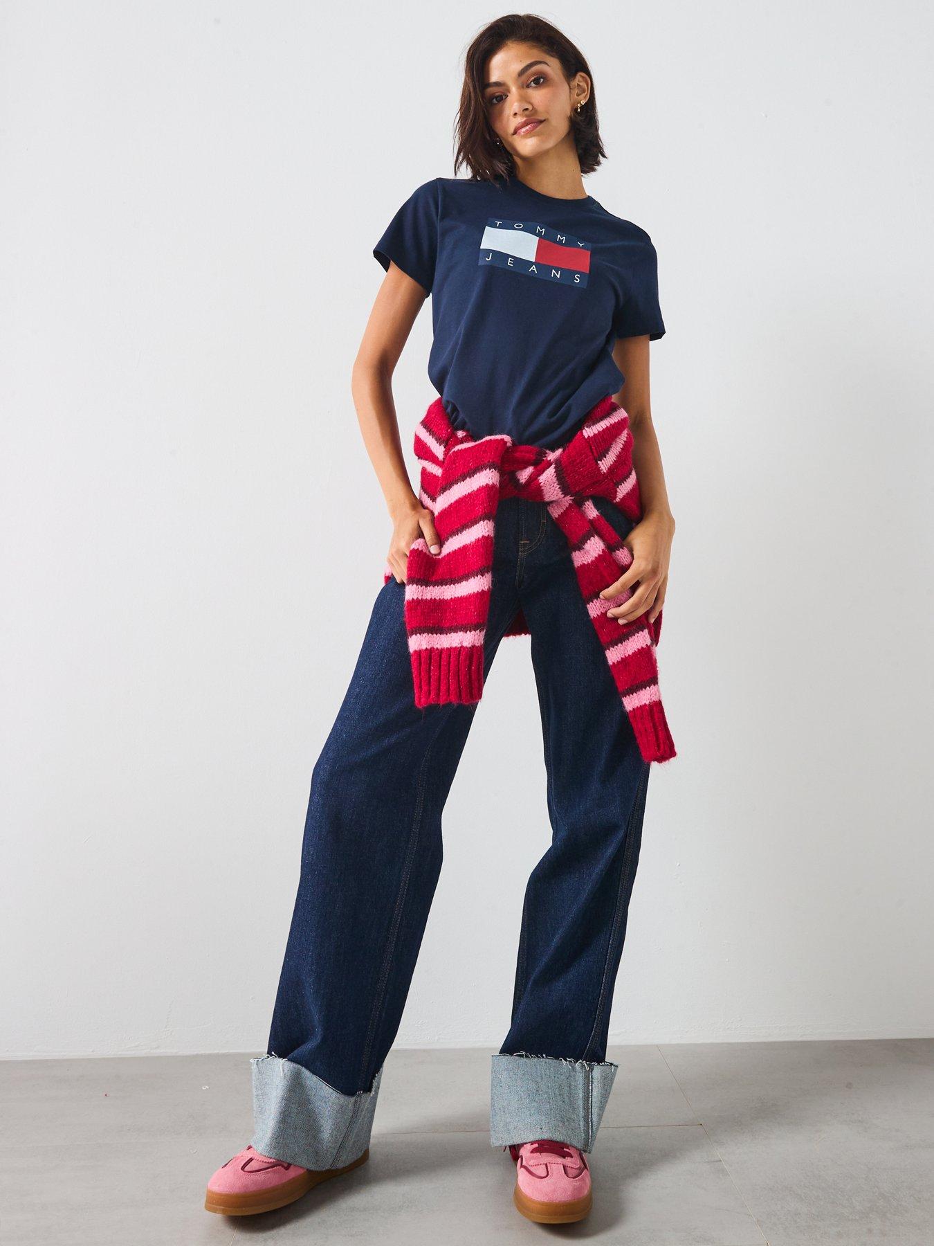 Image 3 of 5 of Tommy Jeans Flag Short Sleeve T-Shirt - Blue