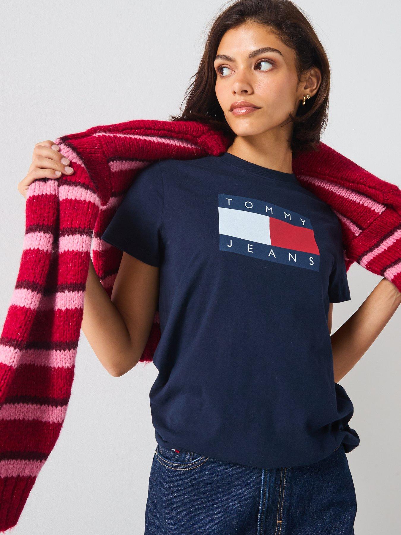Image 4 of 5 of Tommy Jeans Flag Short Sleeve T-Shirt - Blue