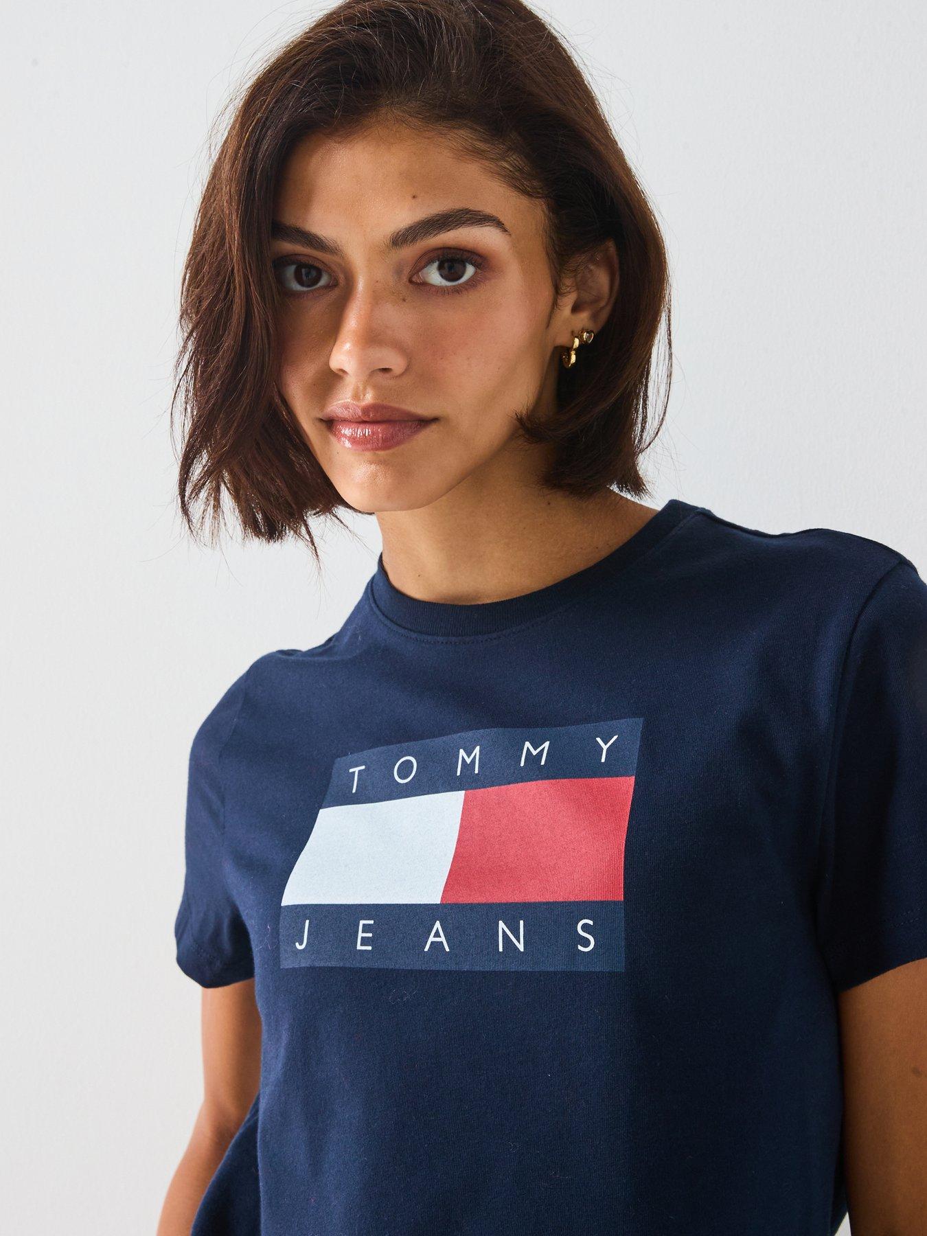 Image 5 of 5 of Tommy Jeans Flag Short Sleeve T-Shirt - Blue