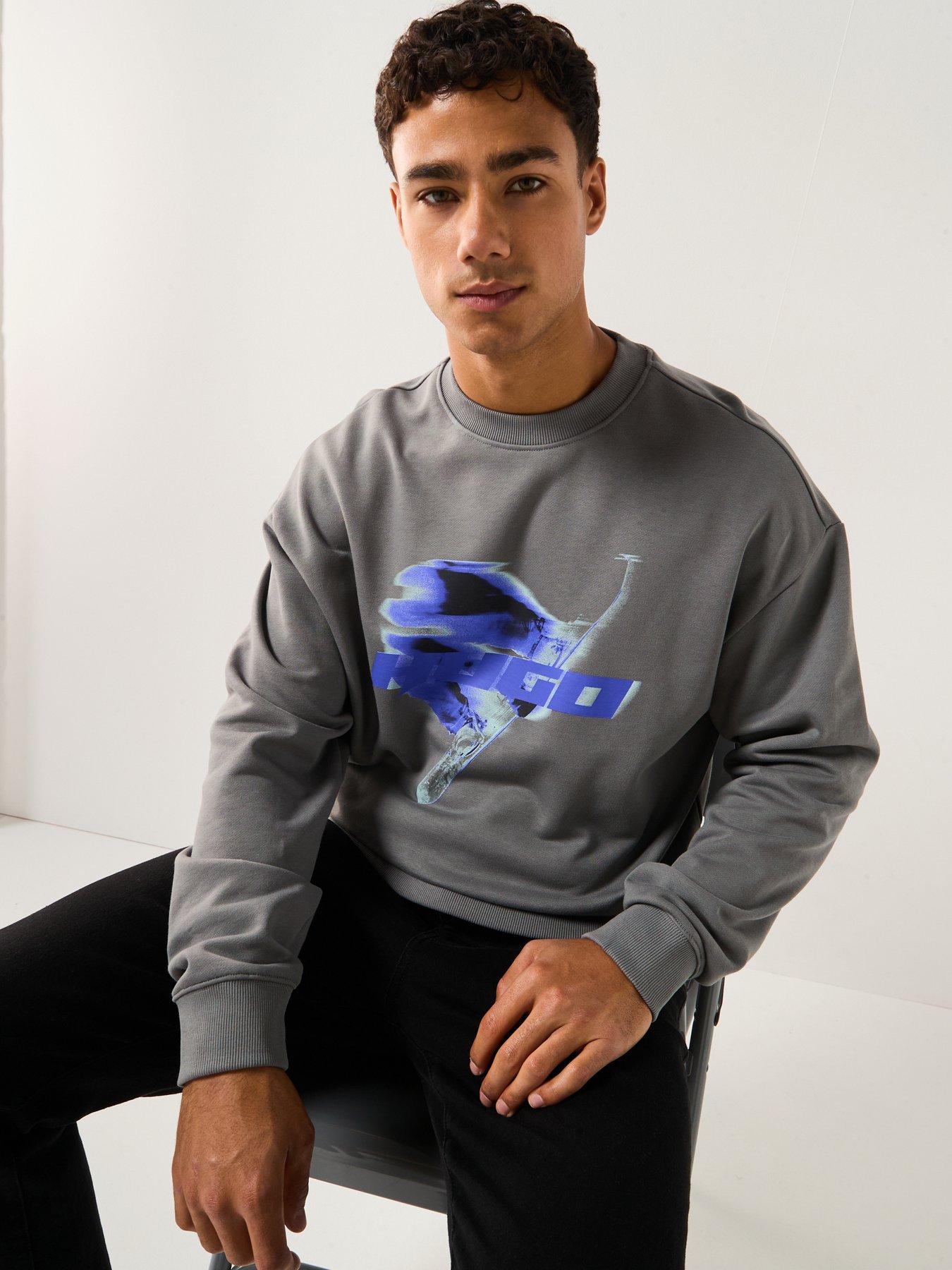 Image 5 of 6 of HUGO Nifterix Regular Fit Crew Sweatshirt - Grey