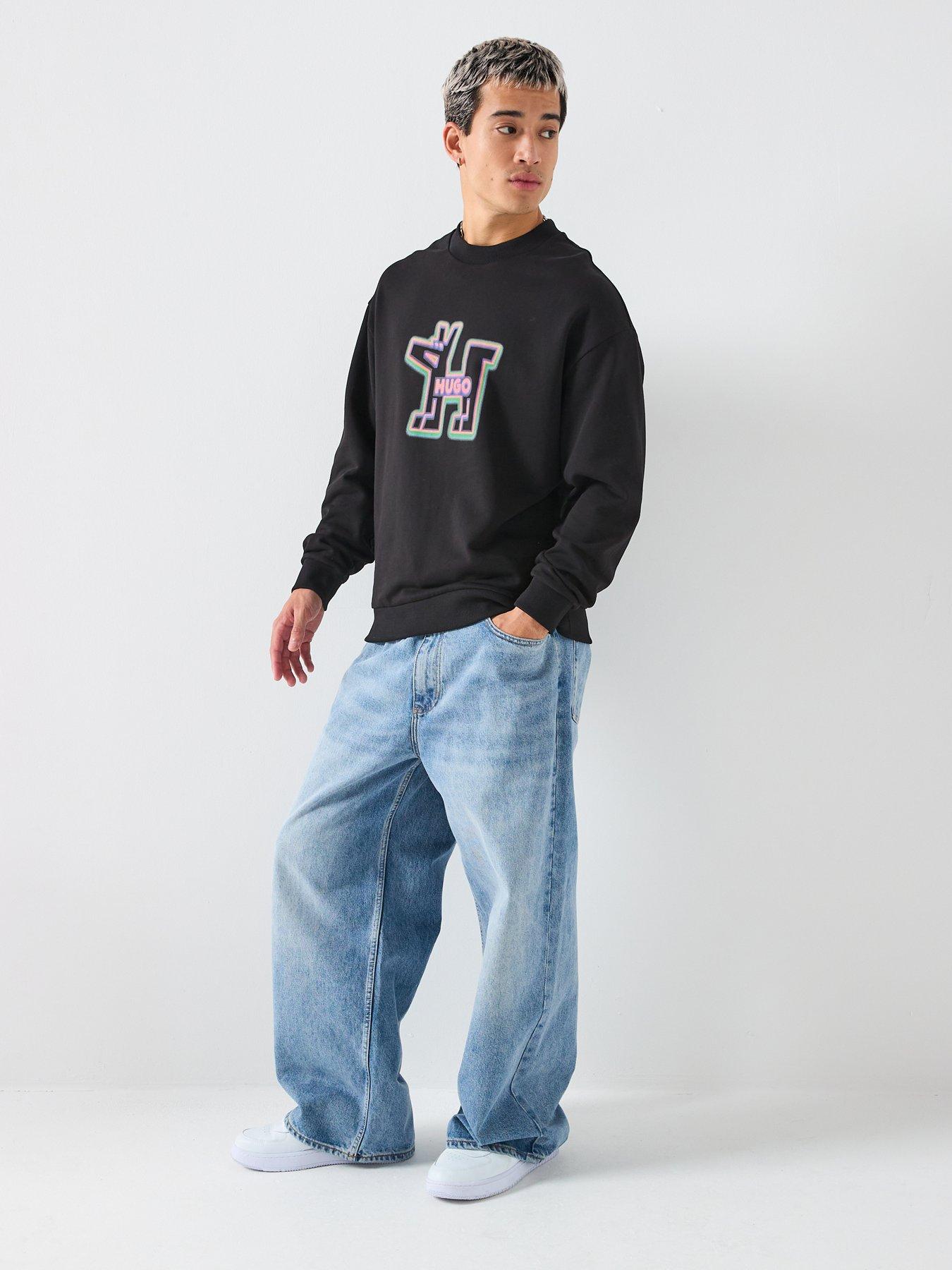 Image 3 of 6 of HUGO Newirex Regular Fit Crew Sweat - Black