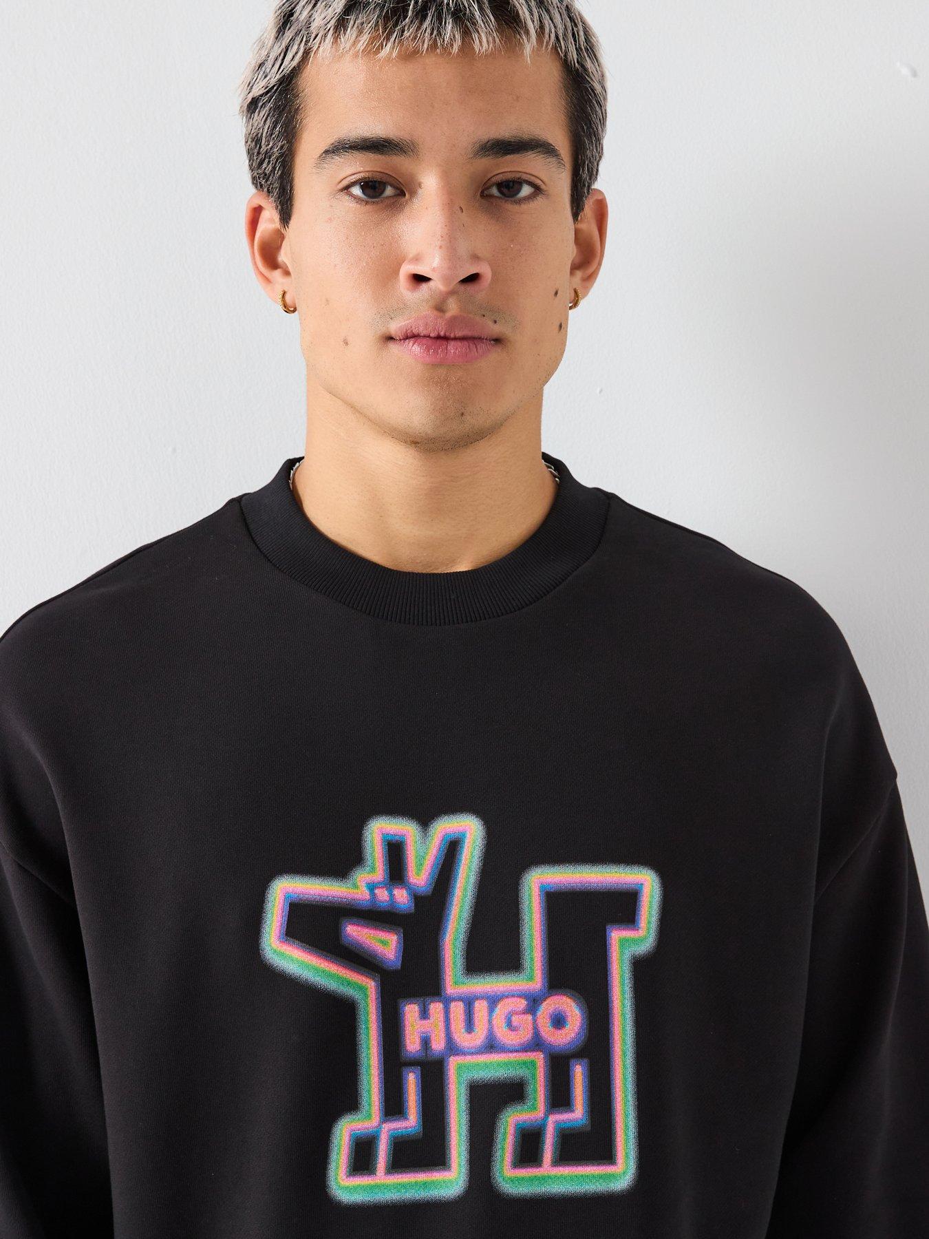 Image 4 of 6 of HUGO Newirex Regular Fit Crew Sweat - Black