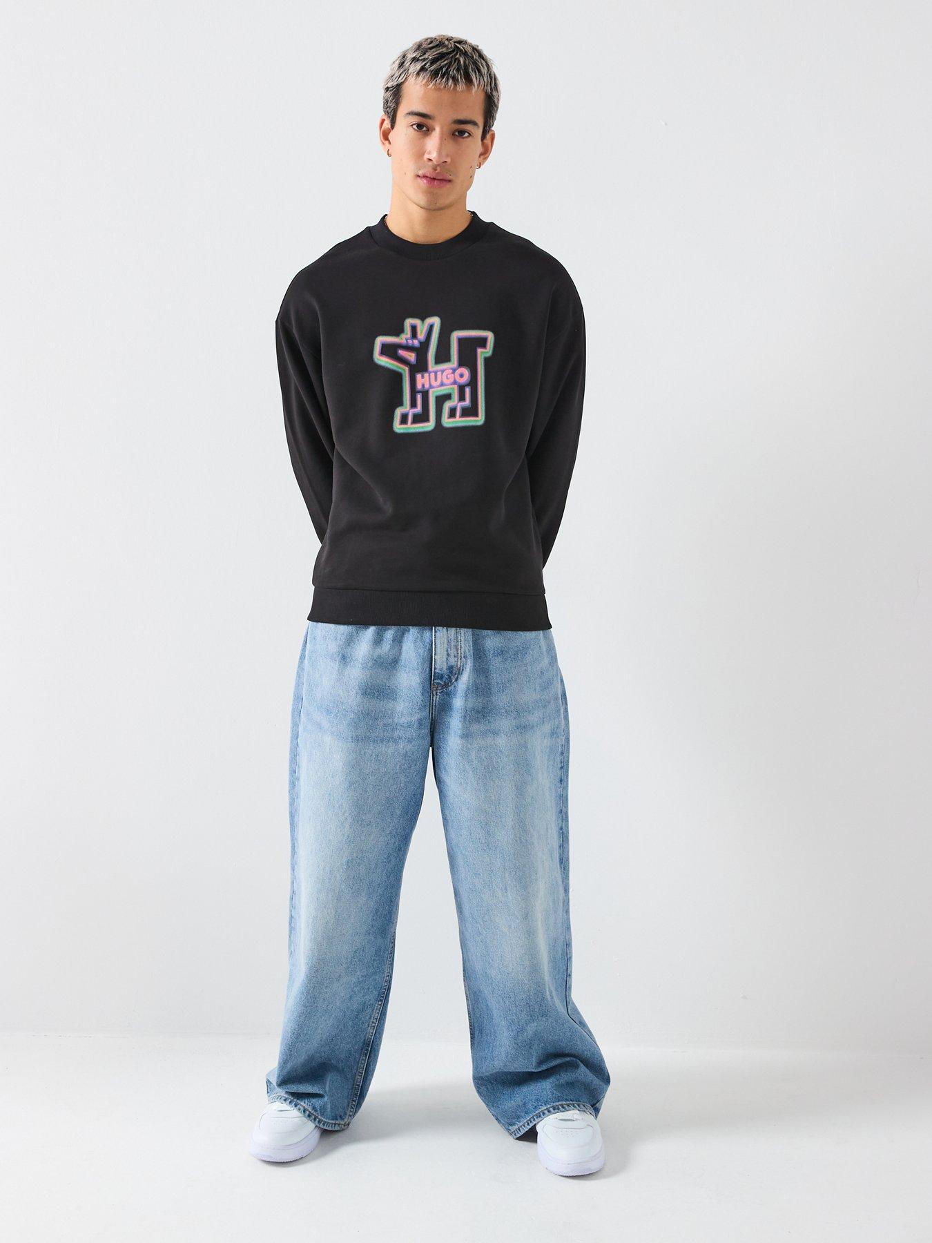 Image 6 of 6 of HUGO Newirex Regular Fit Crew Sweat - Black