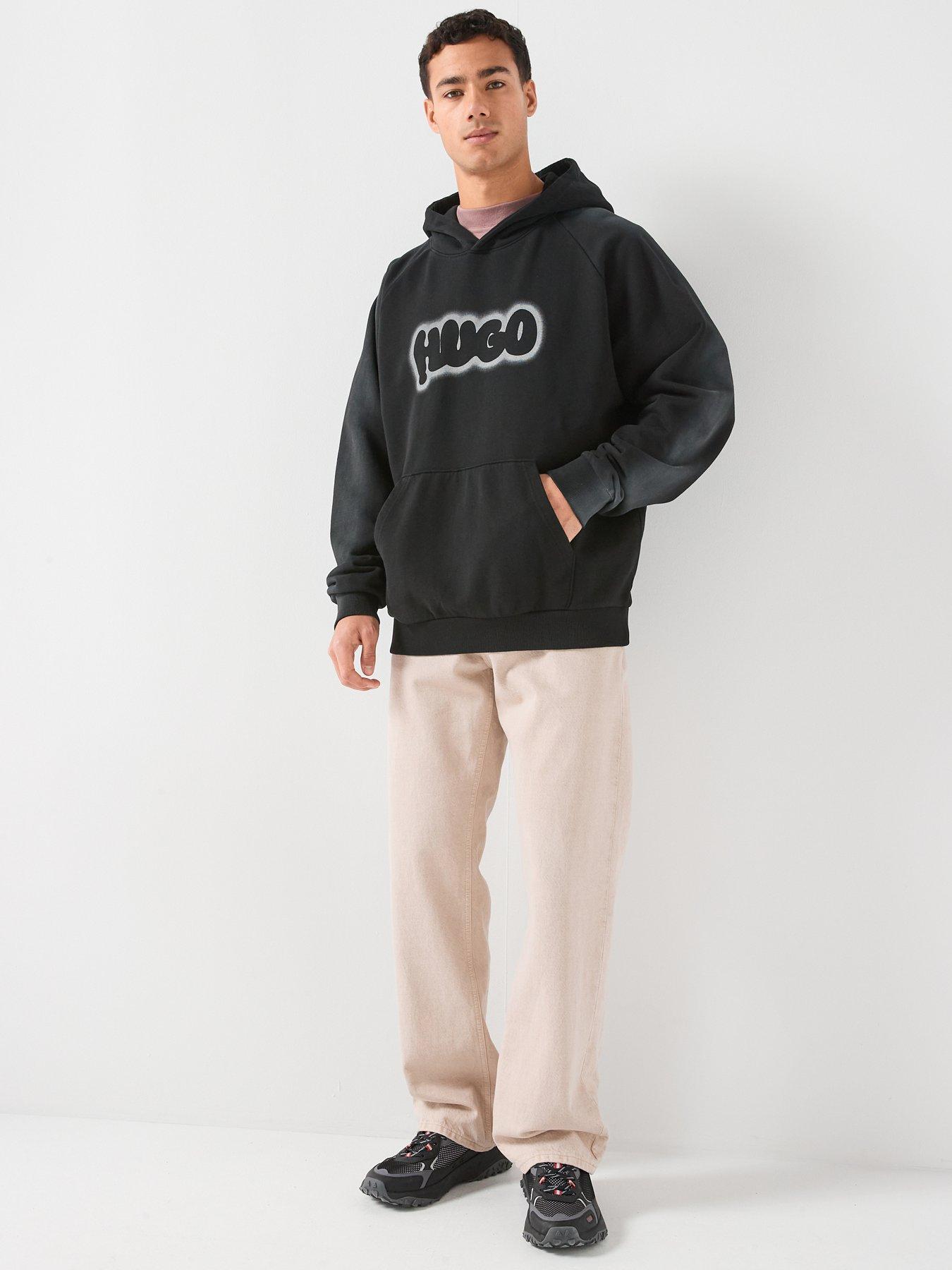 Image 3 of 6 of HUGO Nuneony Loose Fit Overhead Hoodie - Black