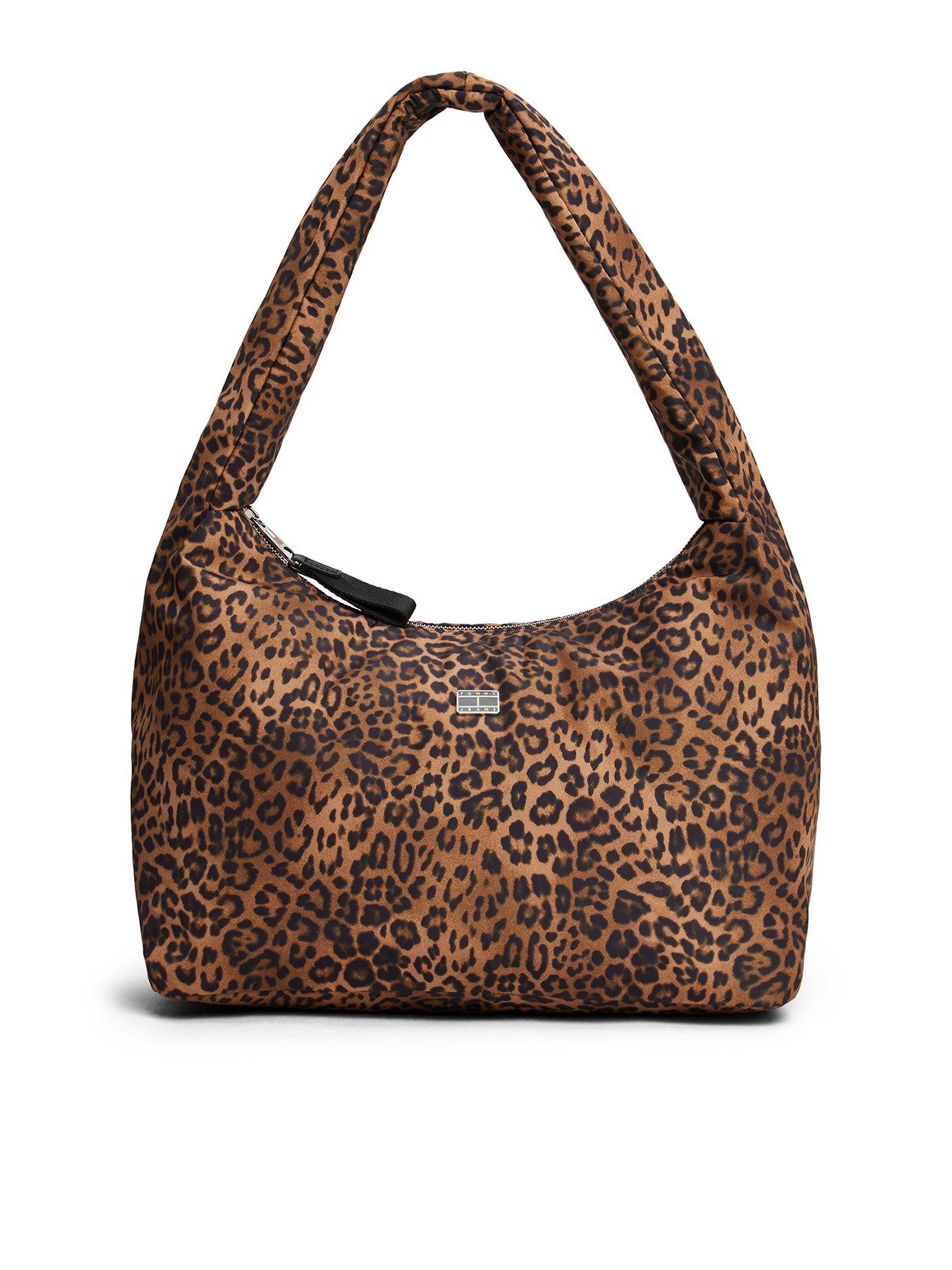 undefined Leopard Print Hobo Shoulder Bag - Brown