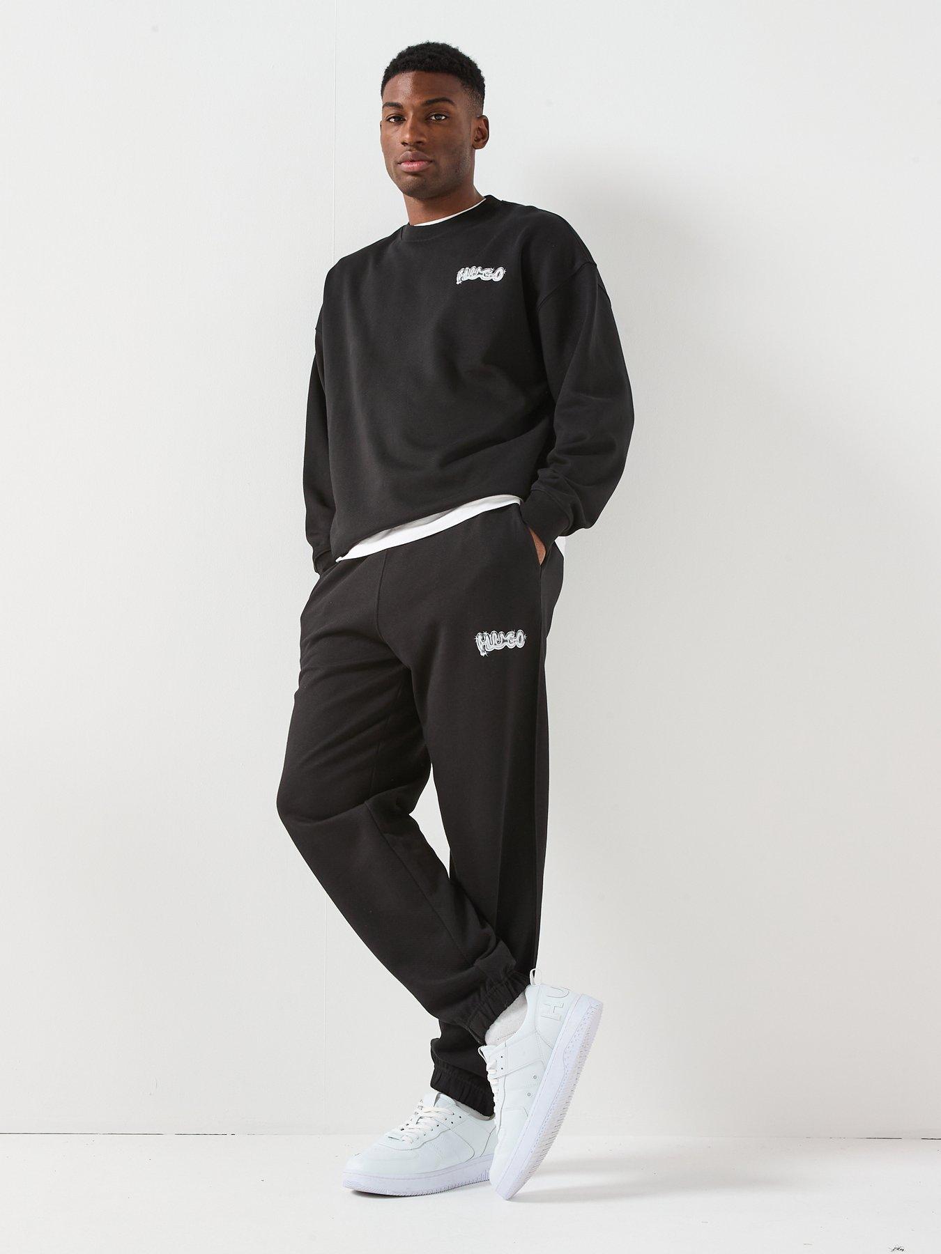  image of hugo-nyrocrew-loose-fit-crew-sweat-black
