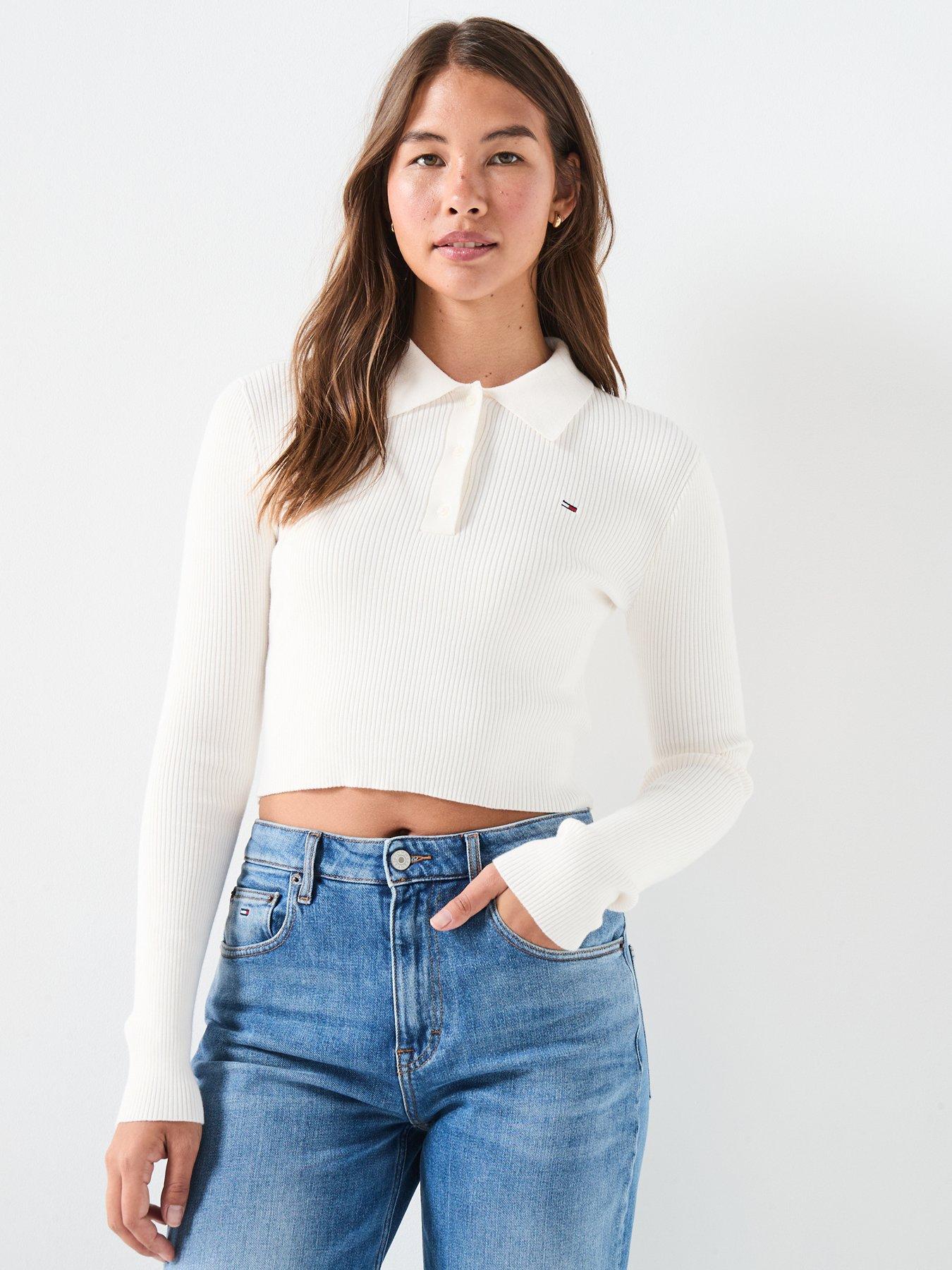 undefined Essential Polo Sweater - White