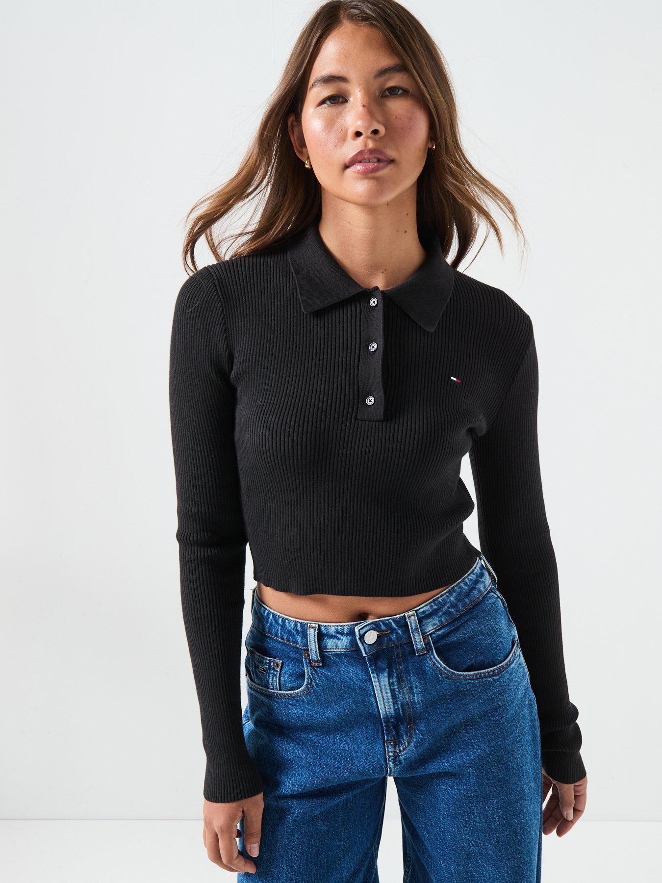 undefined Essential Polo Sweater - Black