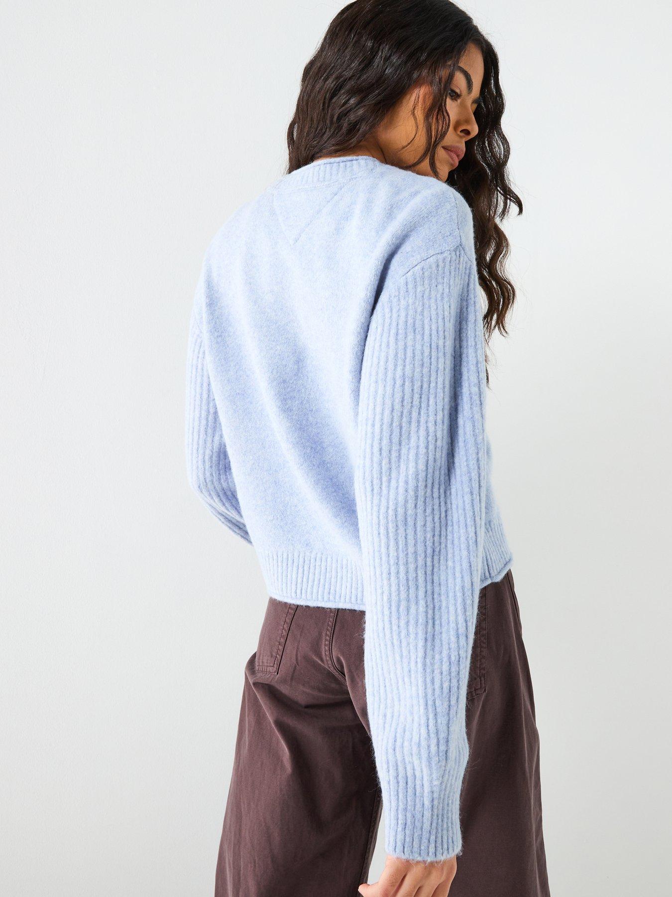 stillFront image of tommy-jeans-melange-flag-sweater-blue