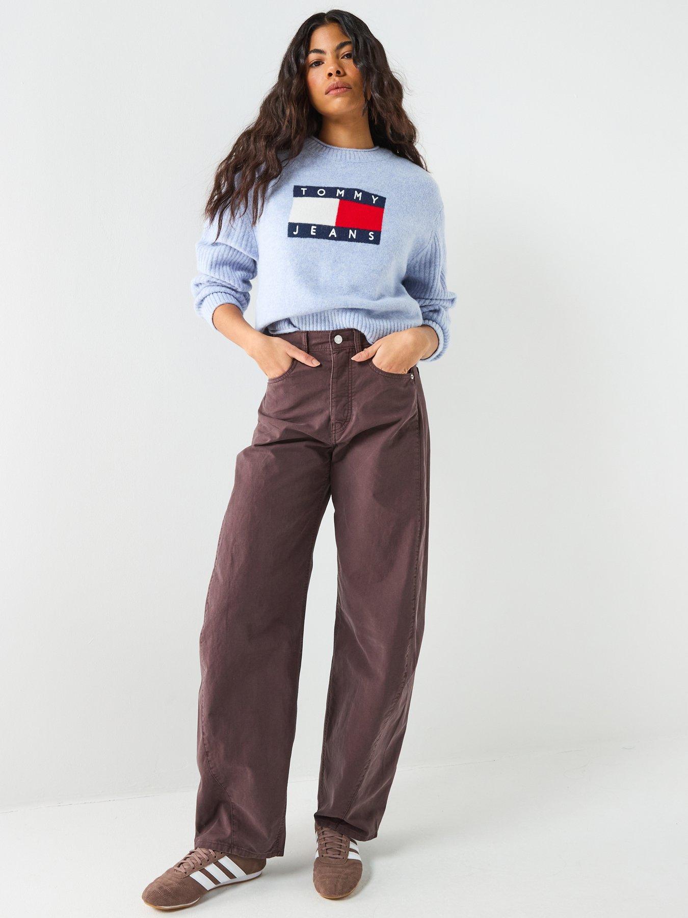  image of tommy-jeans-melange-flag-sweater-blue