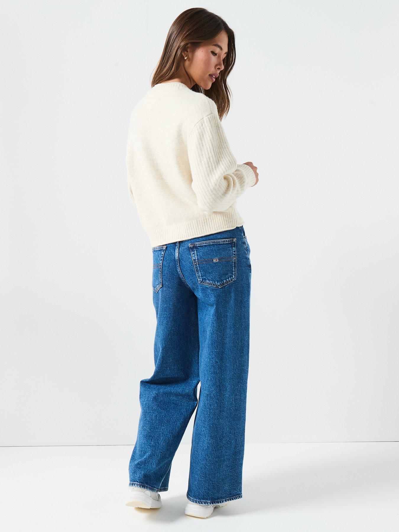 Image 5 of 6 of Tommy Jeans Melange Flag Sweater - White