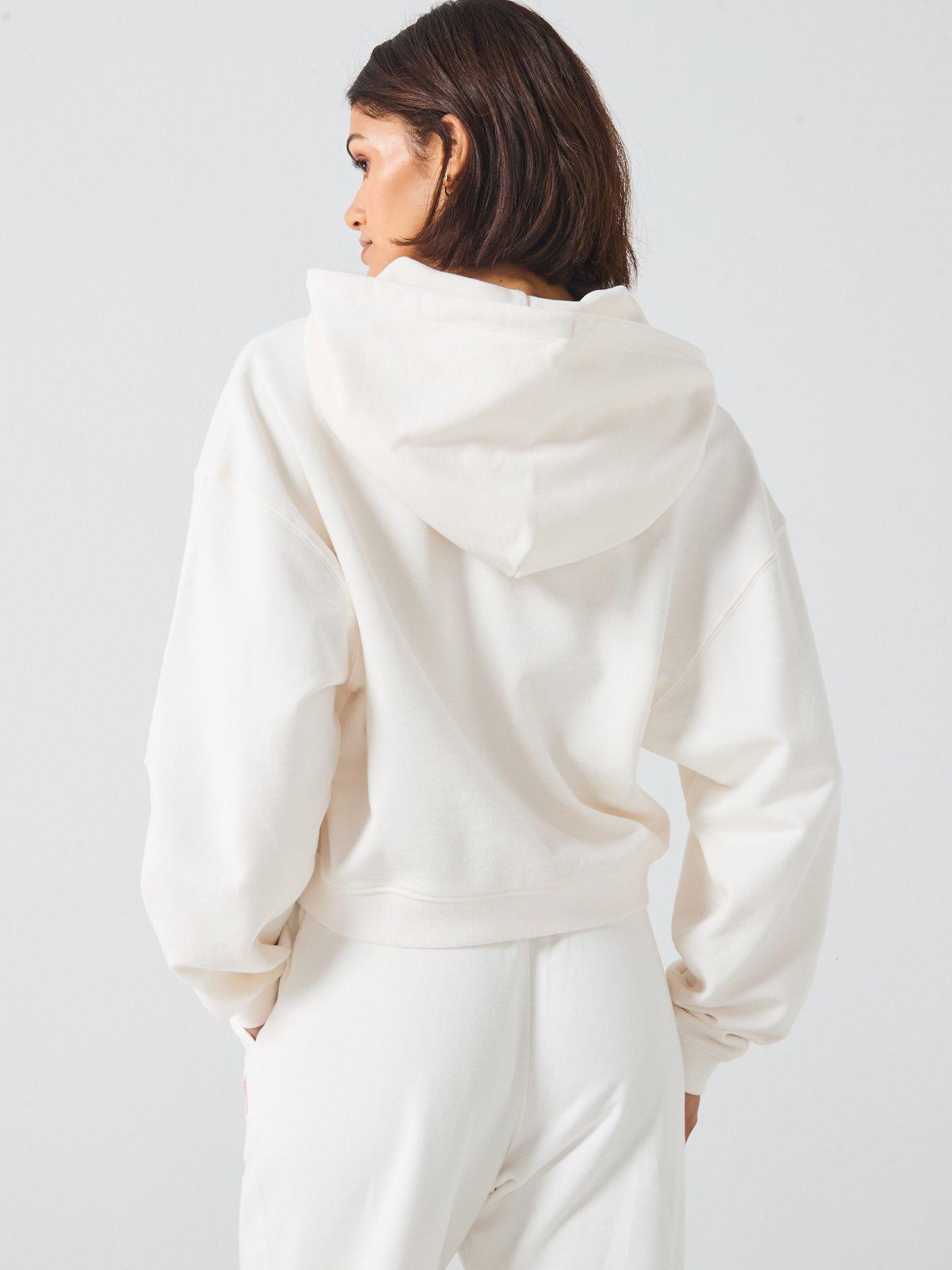 Image 2 of 5 of Tommy Jeans Cropped Varsity Hoodie - White