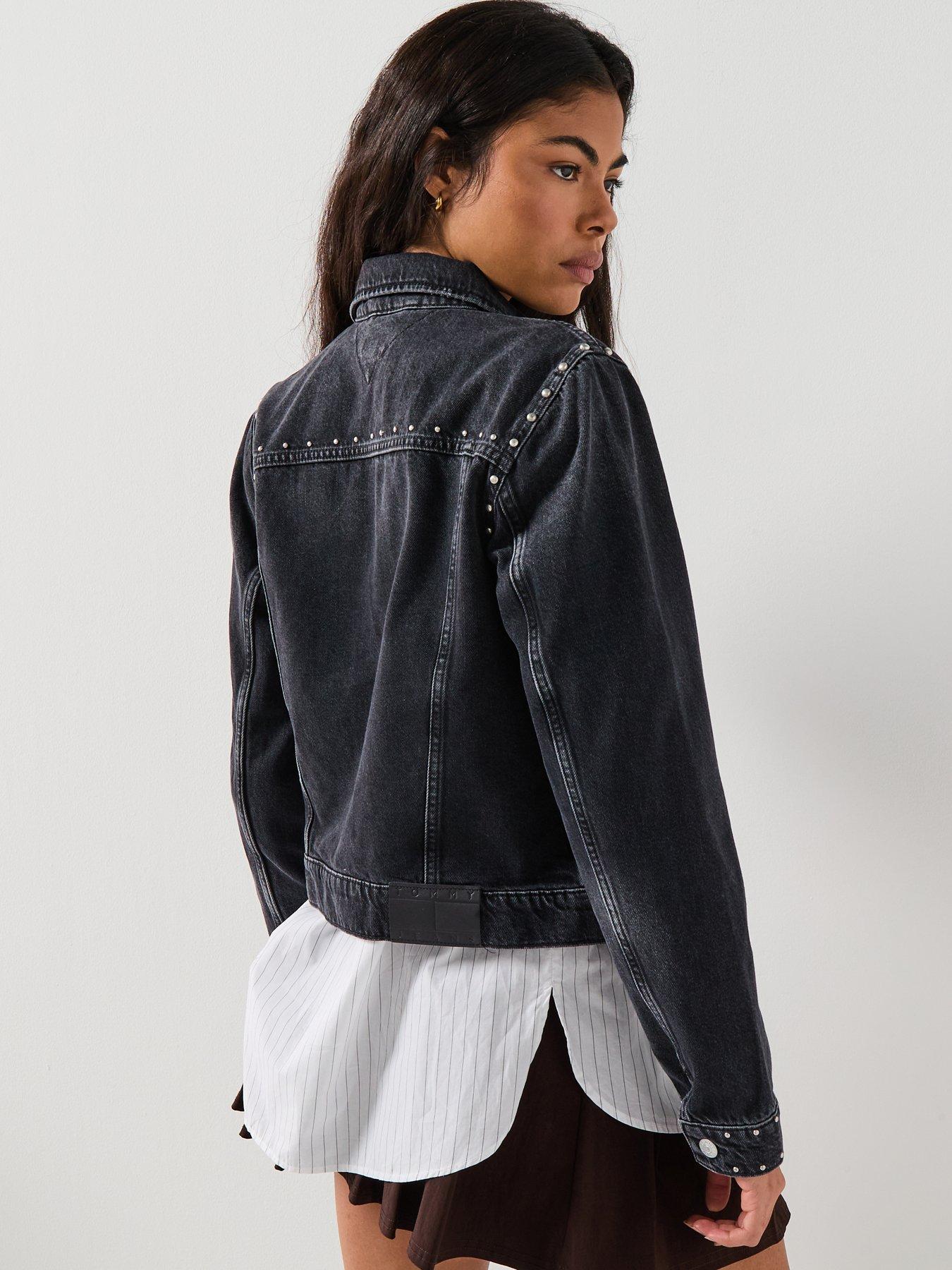  image of tommy-jeans-trucker-denim-jacket-black