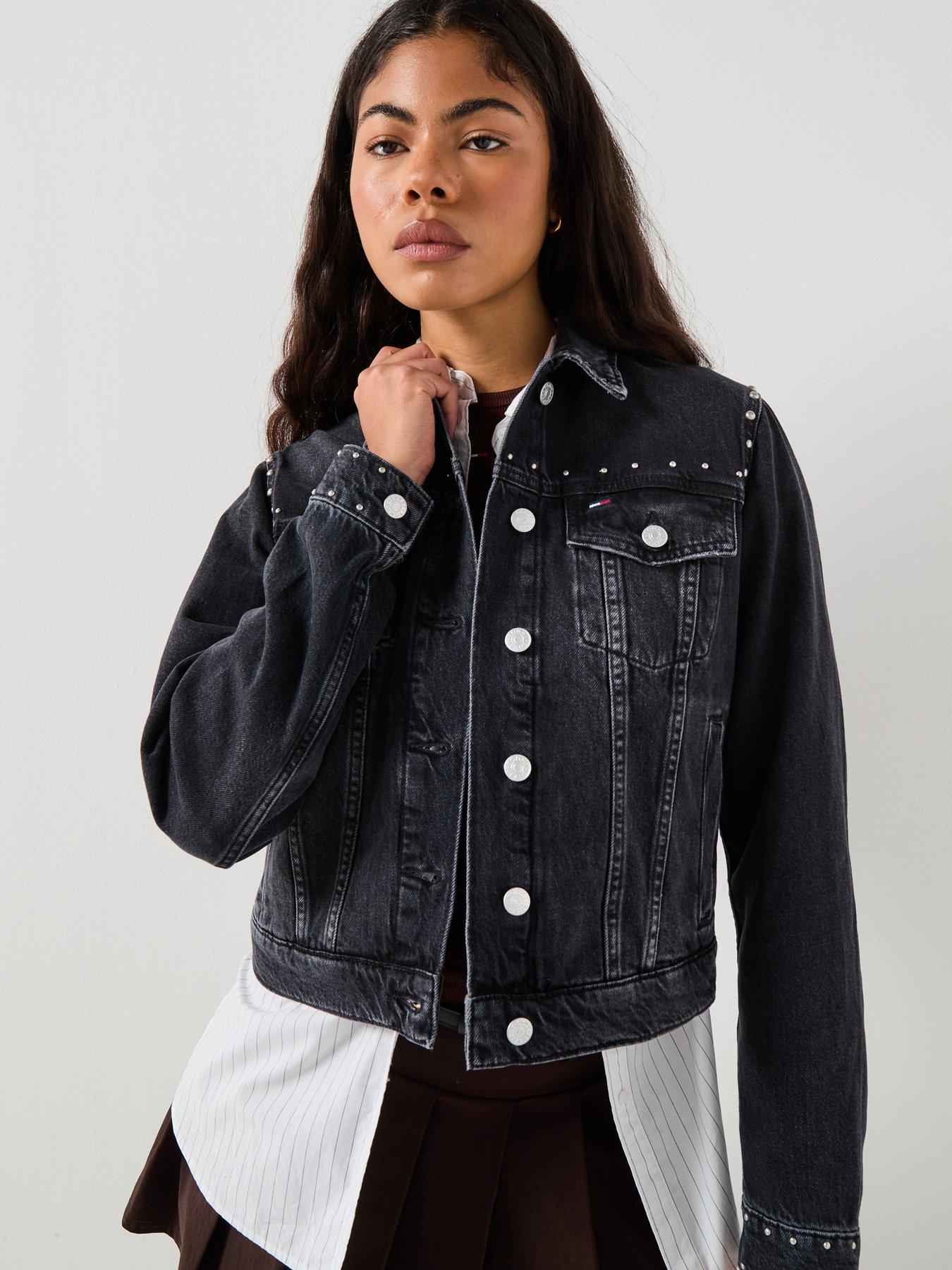  image of tommy-jeans-trucker-denim-jacket-black