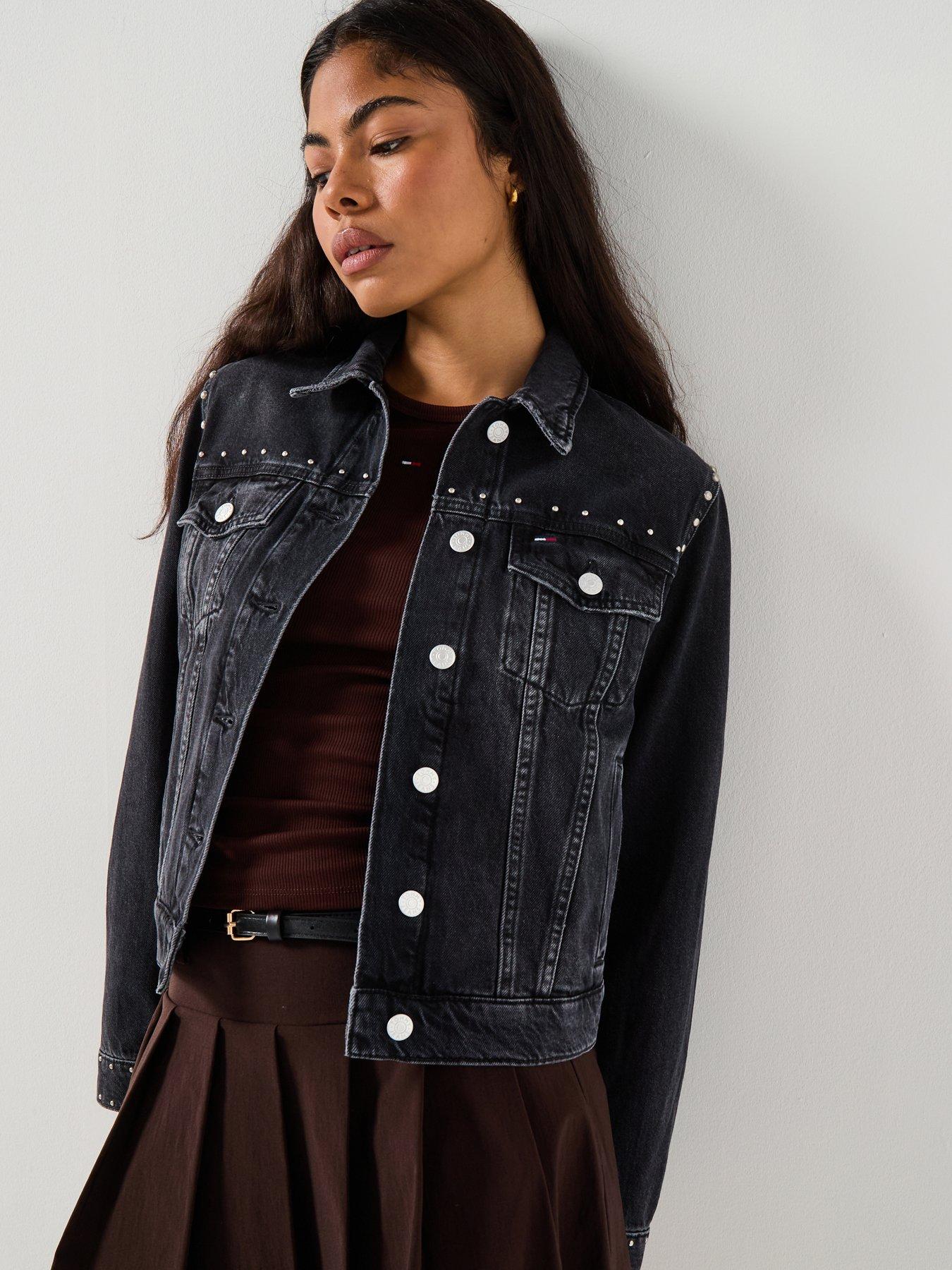  image of tommy-jeans-trucker-denim-jacket-black