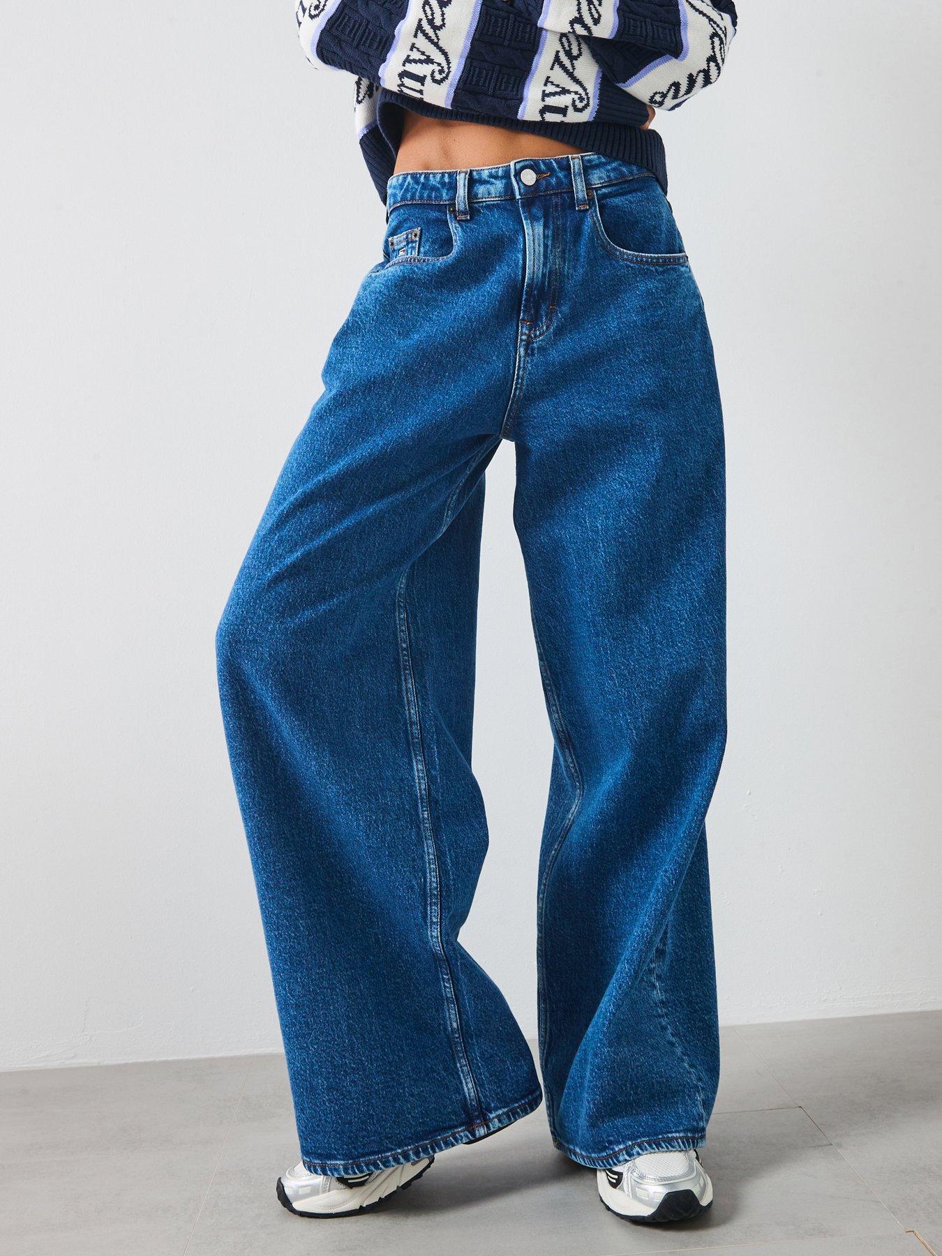 undefined Loose Wide Leg Jeans - Blue