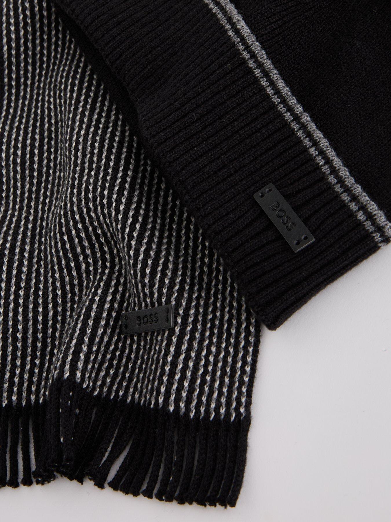  image of boss-hernesto-hat-amp-scarf-gift-set-black