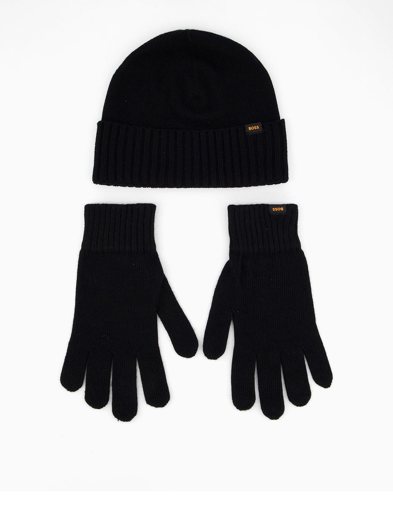 Image 1 of 4 of BOSS Kalipso Wool Gloves &amp; Hat Gift Set - Black