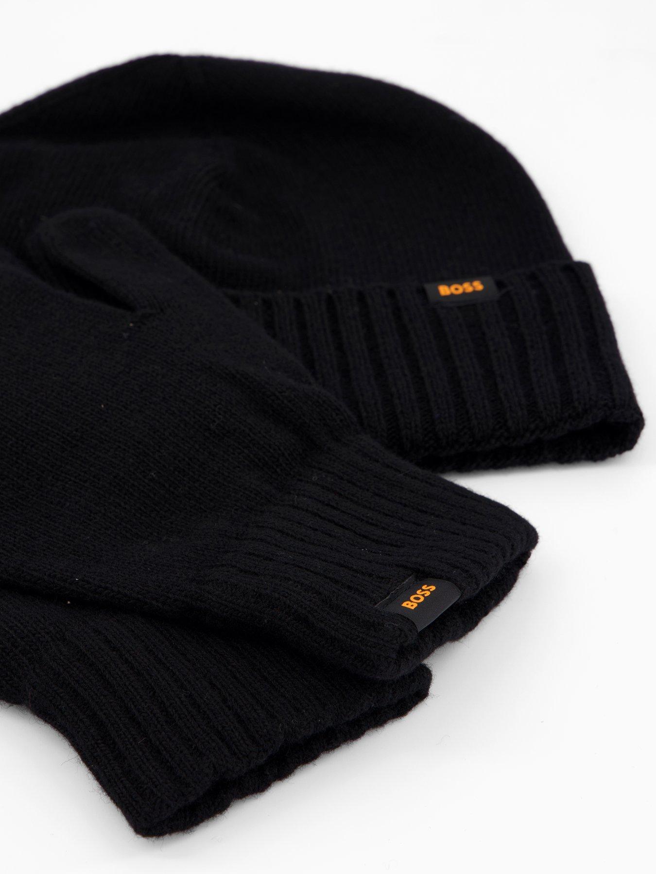 Image 3 of 4 of BOSS Kalipso Wool Gloves &amp; Hat Gift Set - Black