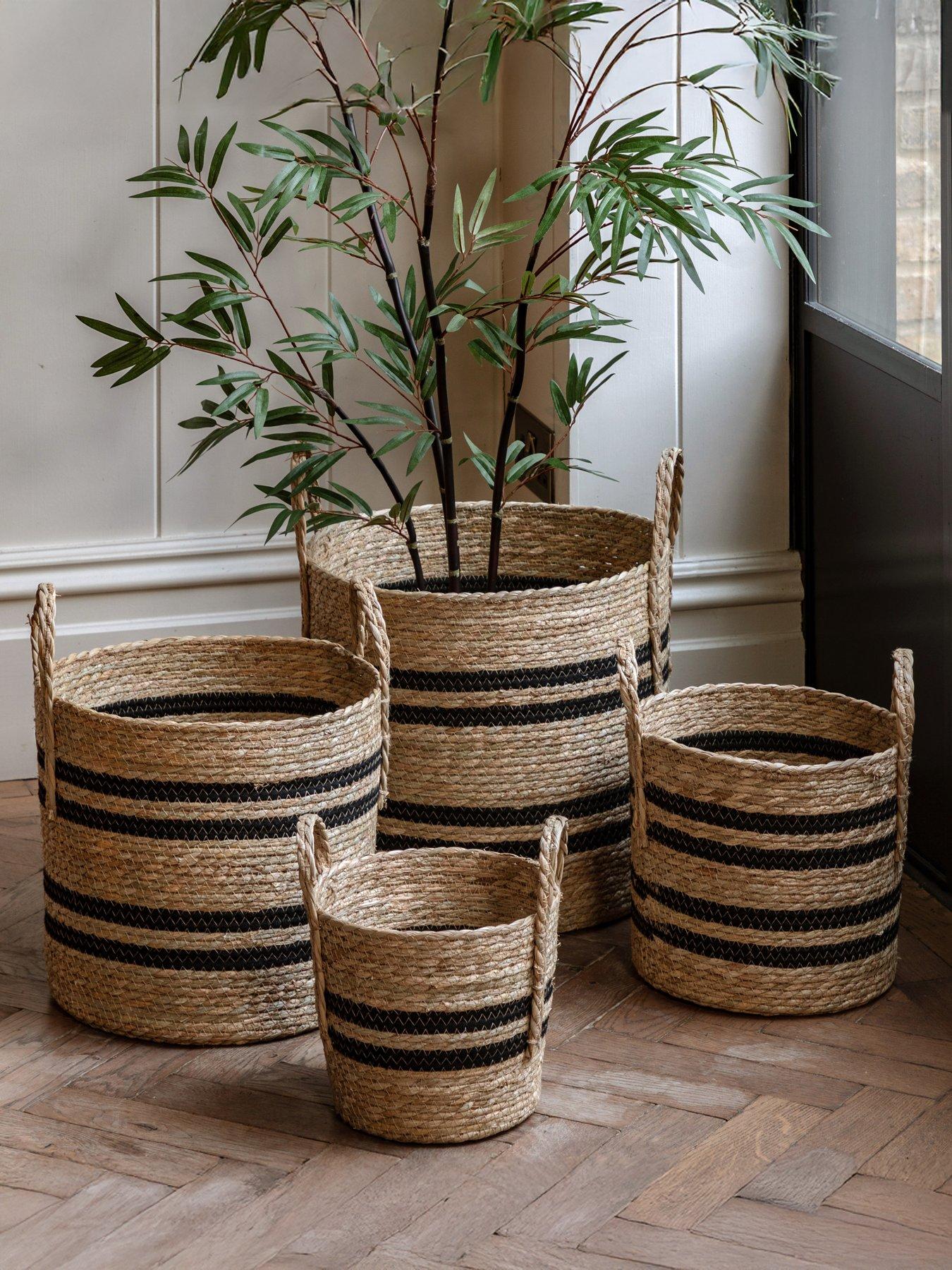 Image 1 of 6 of Gallery Direct Storage Basket Black Stripe Nest S/4 D370mm