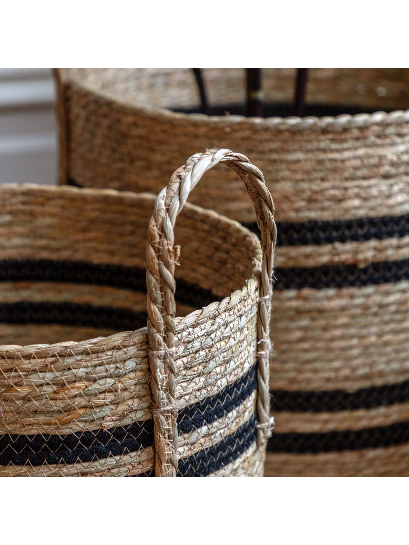 Image 3 of 6 of Gallery Direct Storage Basket Black Stripe Nest S/4 D370mm