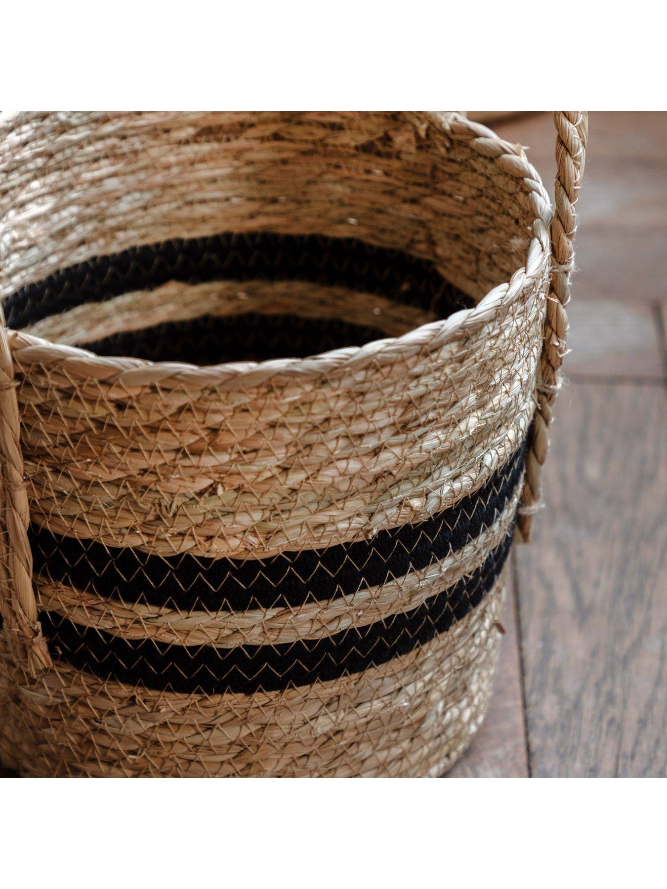 Image 4 of 6 of Gallery Direct Storage Basket Black Stripe Nest S/4 D370mm