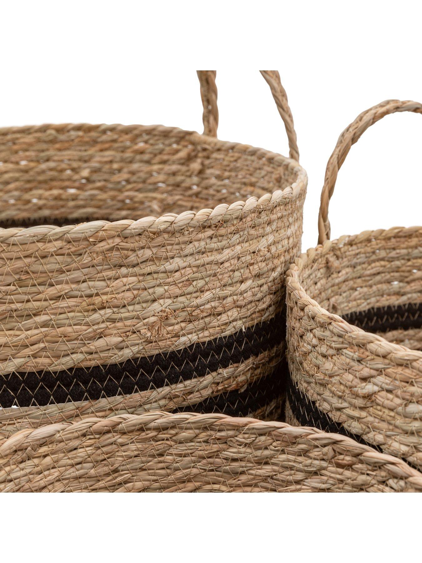 Image 6 of 6 of Gallery Direct Storage Basket Black Stripe Nest S/4 D370mm