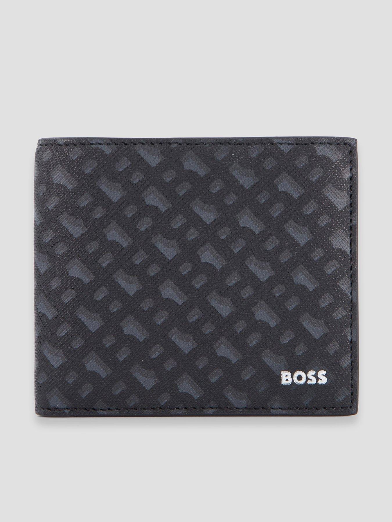  image of boss-zair-monoprint-wallet-black