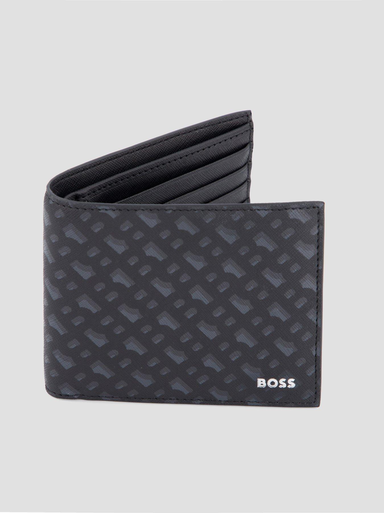  image of boss-zair-monoprint-wallet-black
