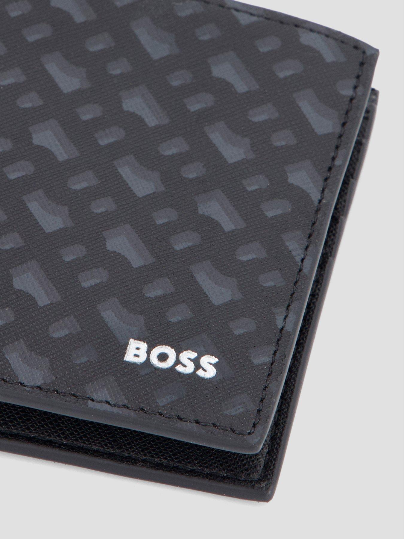  image of boss-zair-monoprint-wallet-black