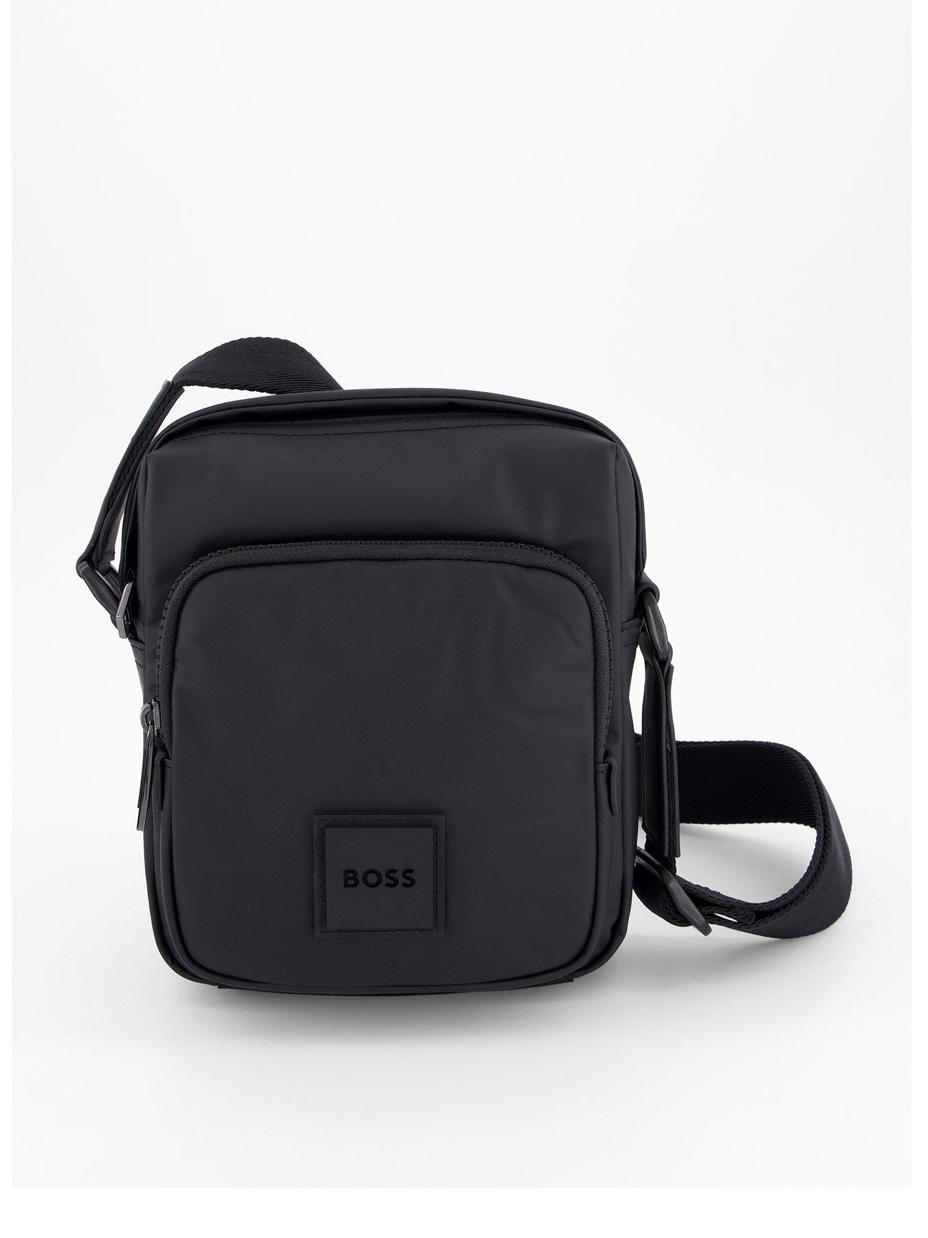  image of boss-oryo-rubberised-nylon-logo-crossbody-black