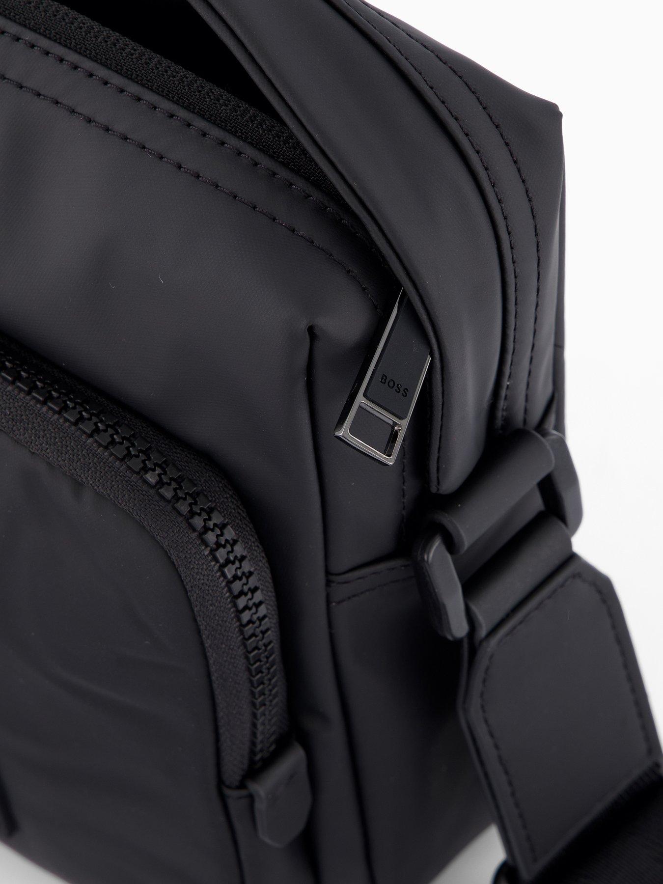  image of boss-oryo-rubberised-nylon-logo-crossbody-black