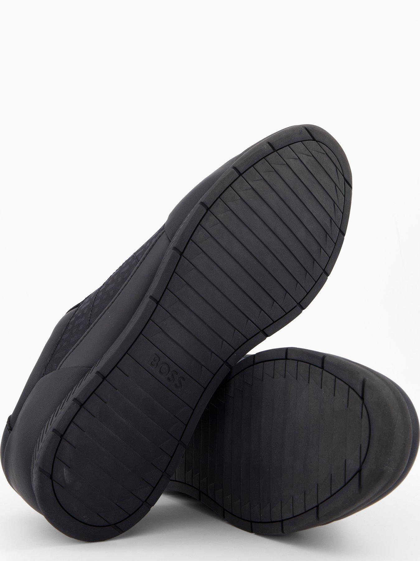 Image 4 of 7 of BOSS Nitan Low Profile Nylon/Leather Monogram Trainer - Black