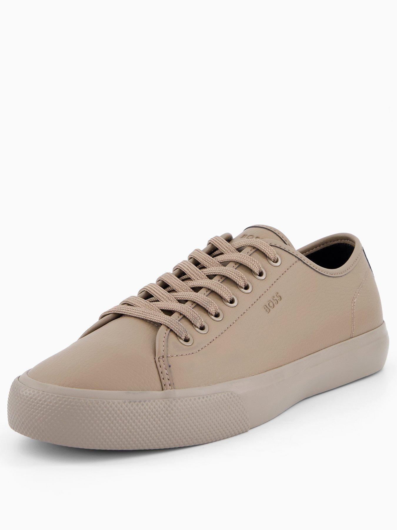  image of boss-aiden-pu-tennis-sneakers-beige