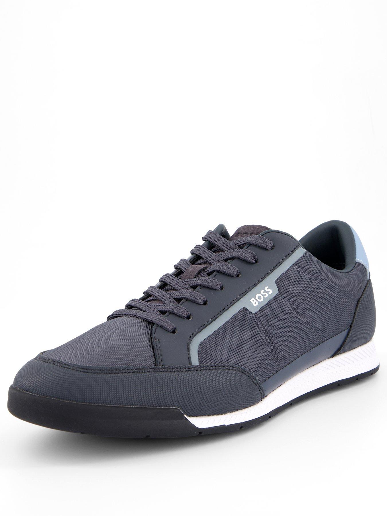 Image 2 of 7 of BOSS Nitan Low Profile Nylon/Leather Trainer - Navy