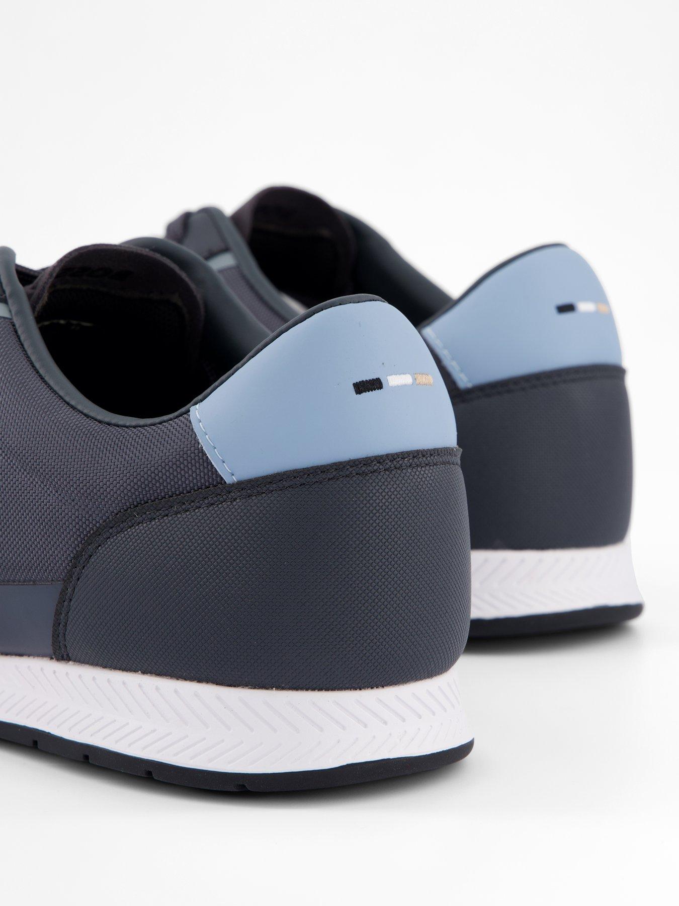 Image 5 of 7 of BOSS Nitan Low Profile Nylon/Leather Trainer - Navy