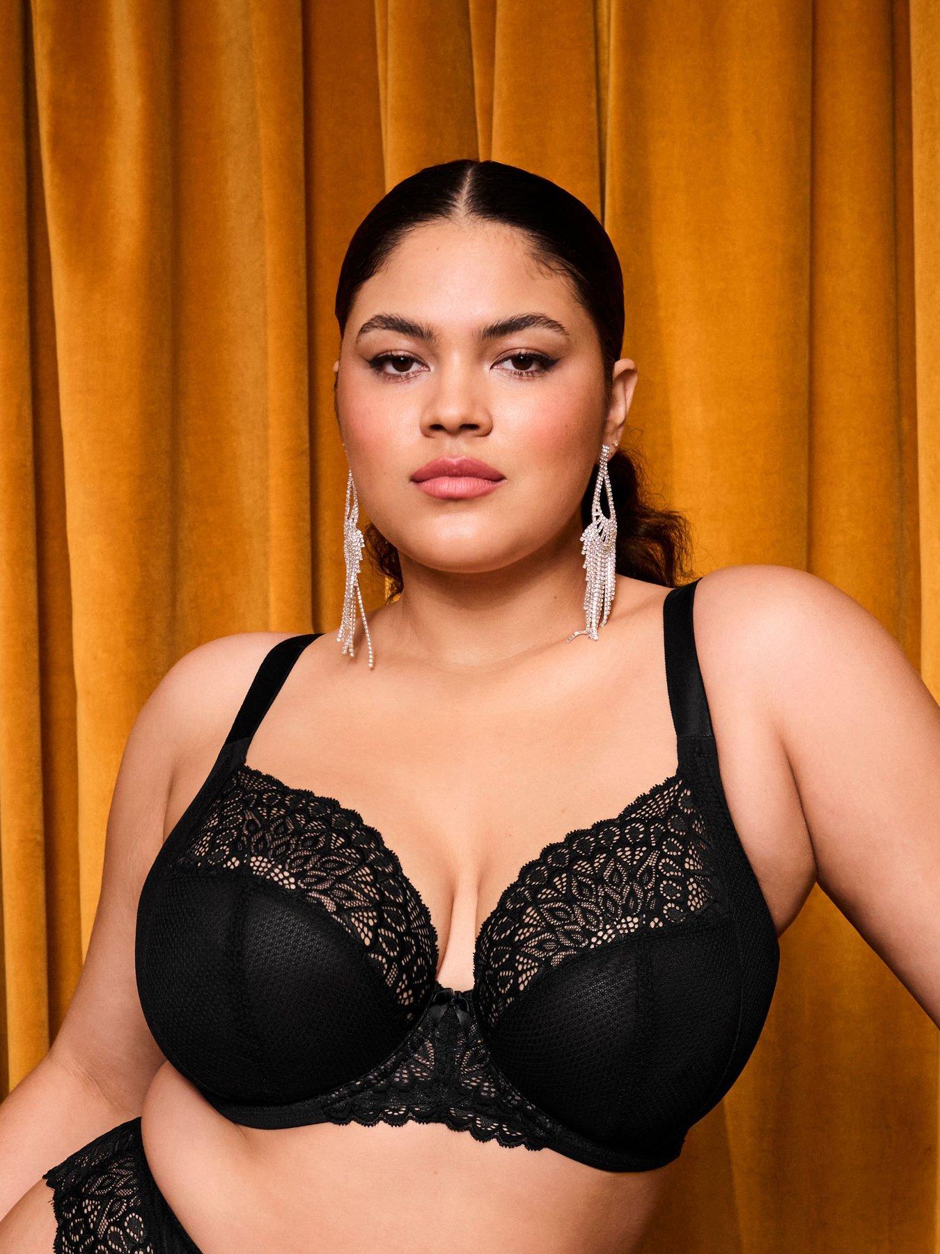  image of elomi-tiernie-underwire-plunge-bra-black