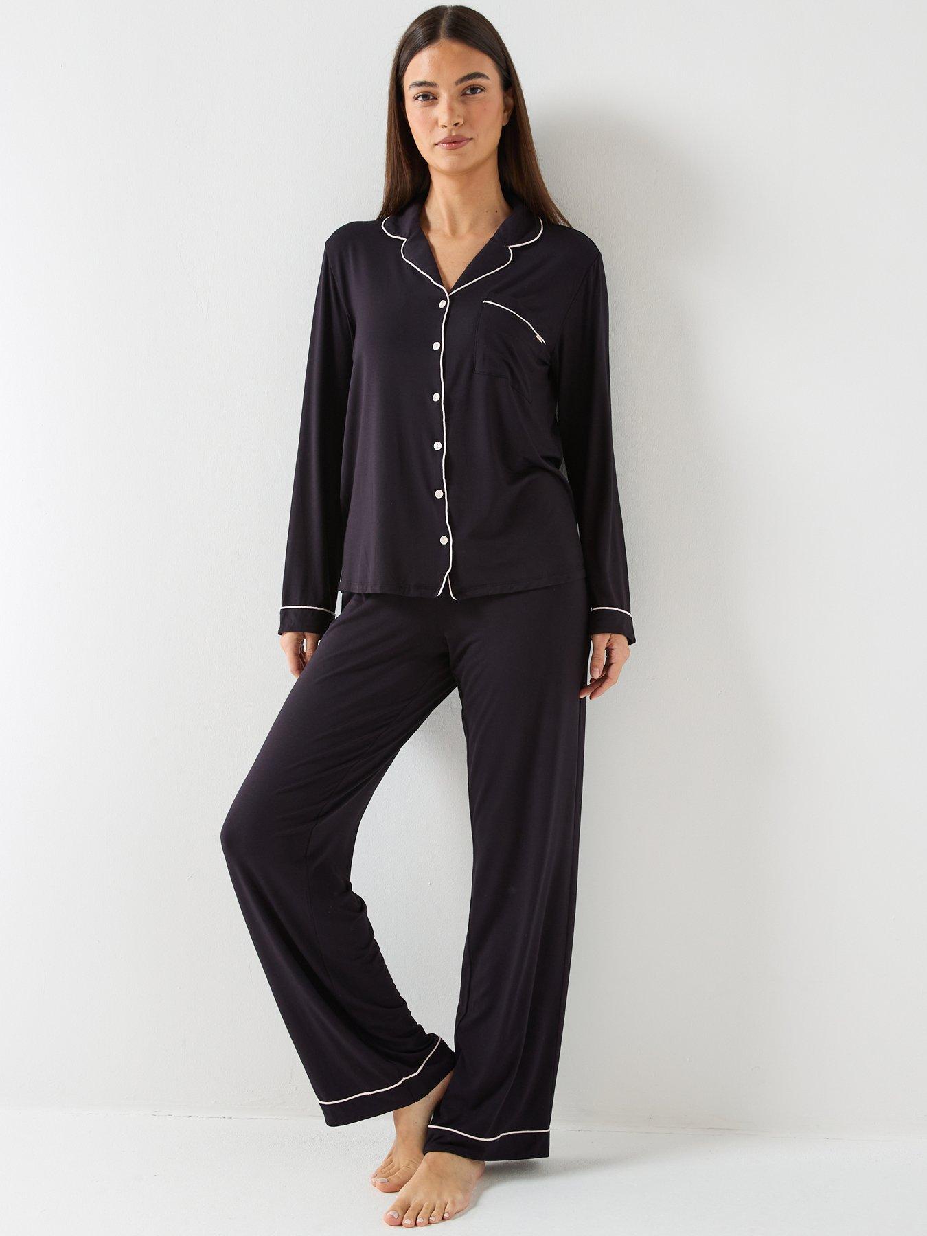  image of dorina-charli-pyjama-top-and-pants-black