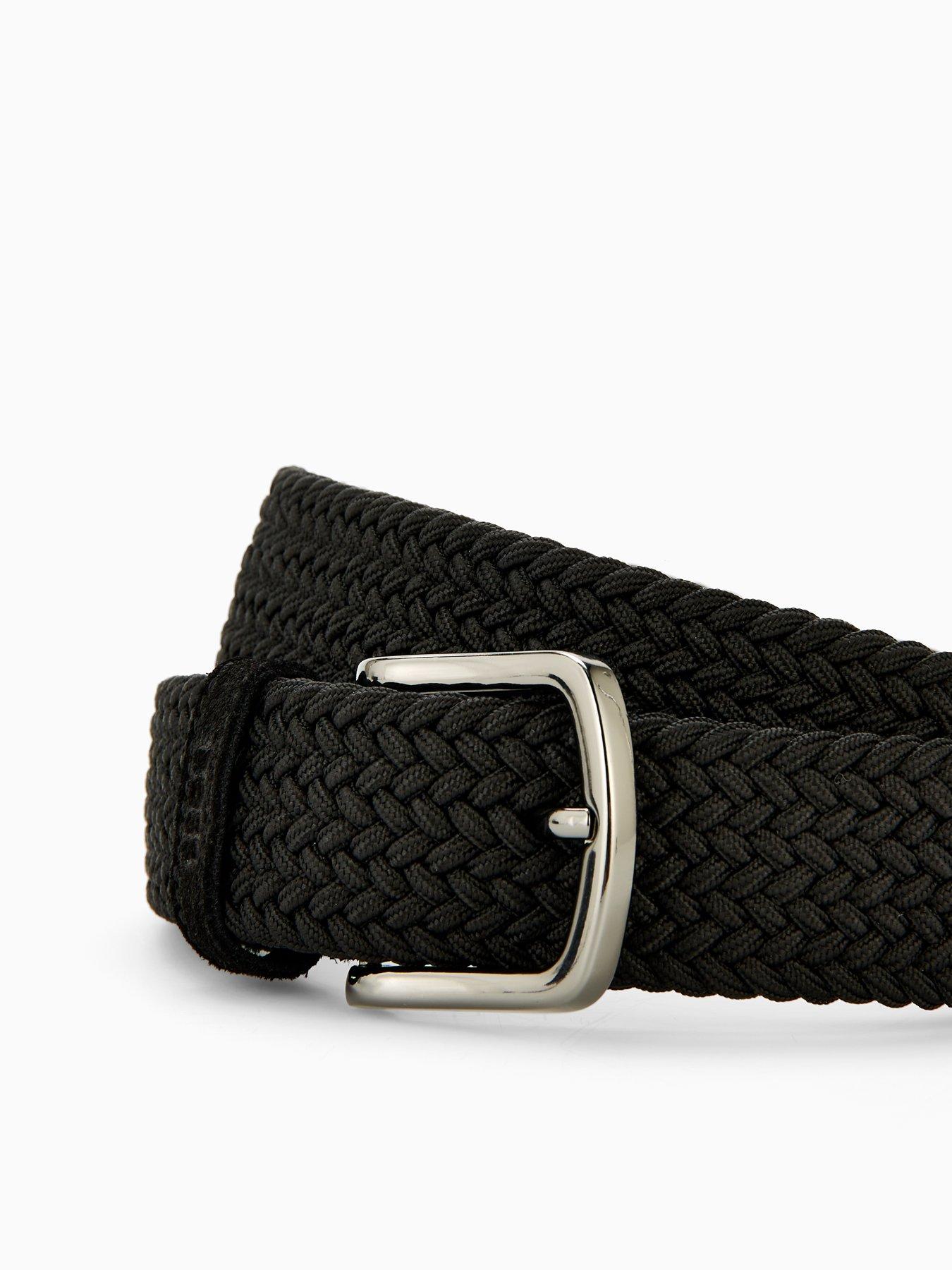 back image of boss-sash-canvas-woven-belt-black