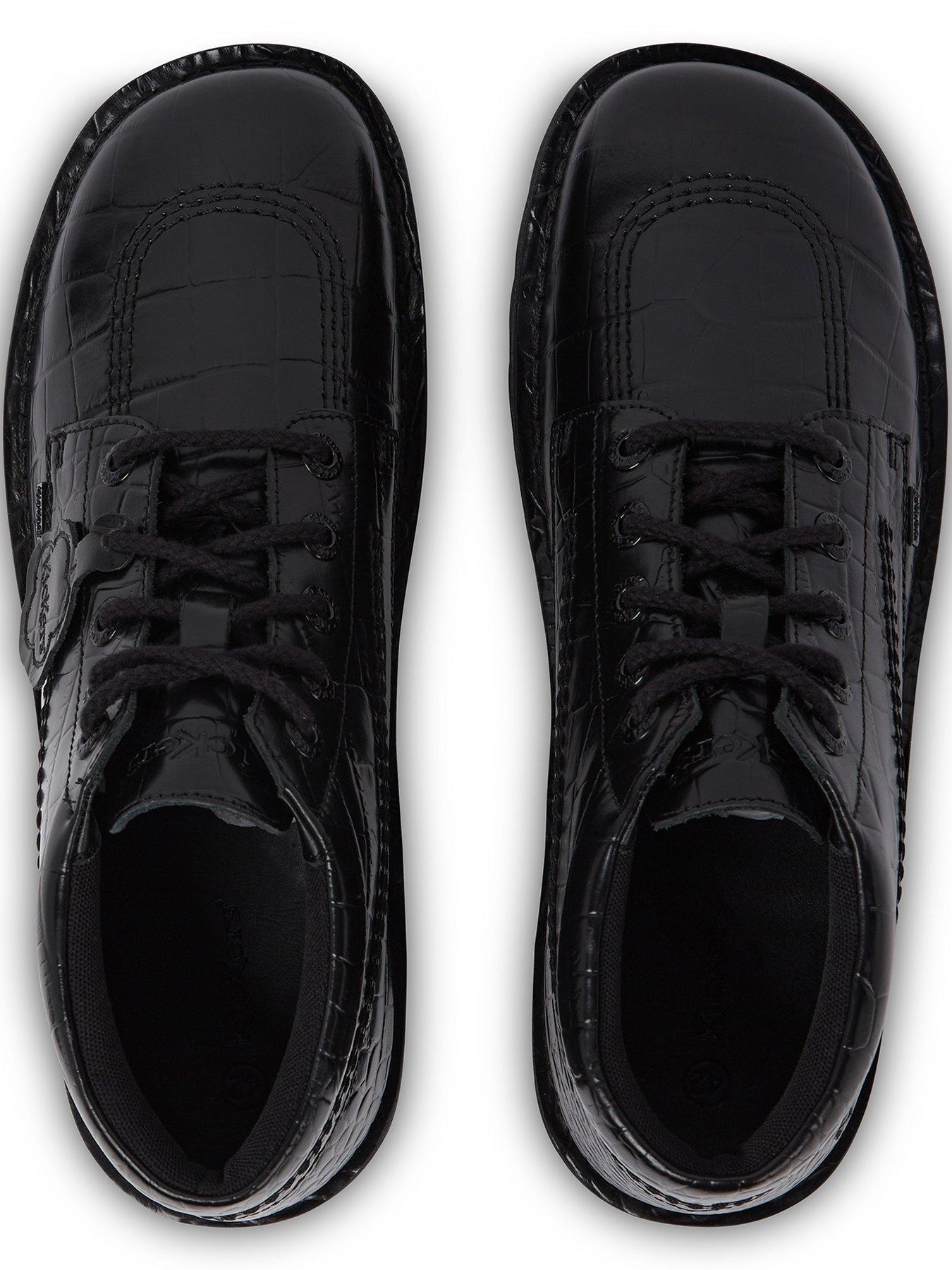 Kickers Kick Hi Croc Leather Ankle Boot - Black | Littlewoods