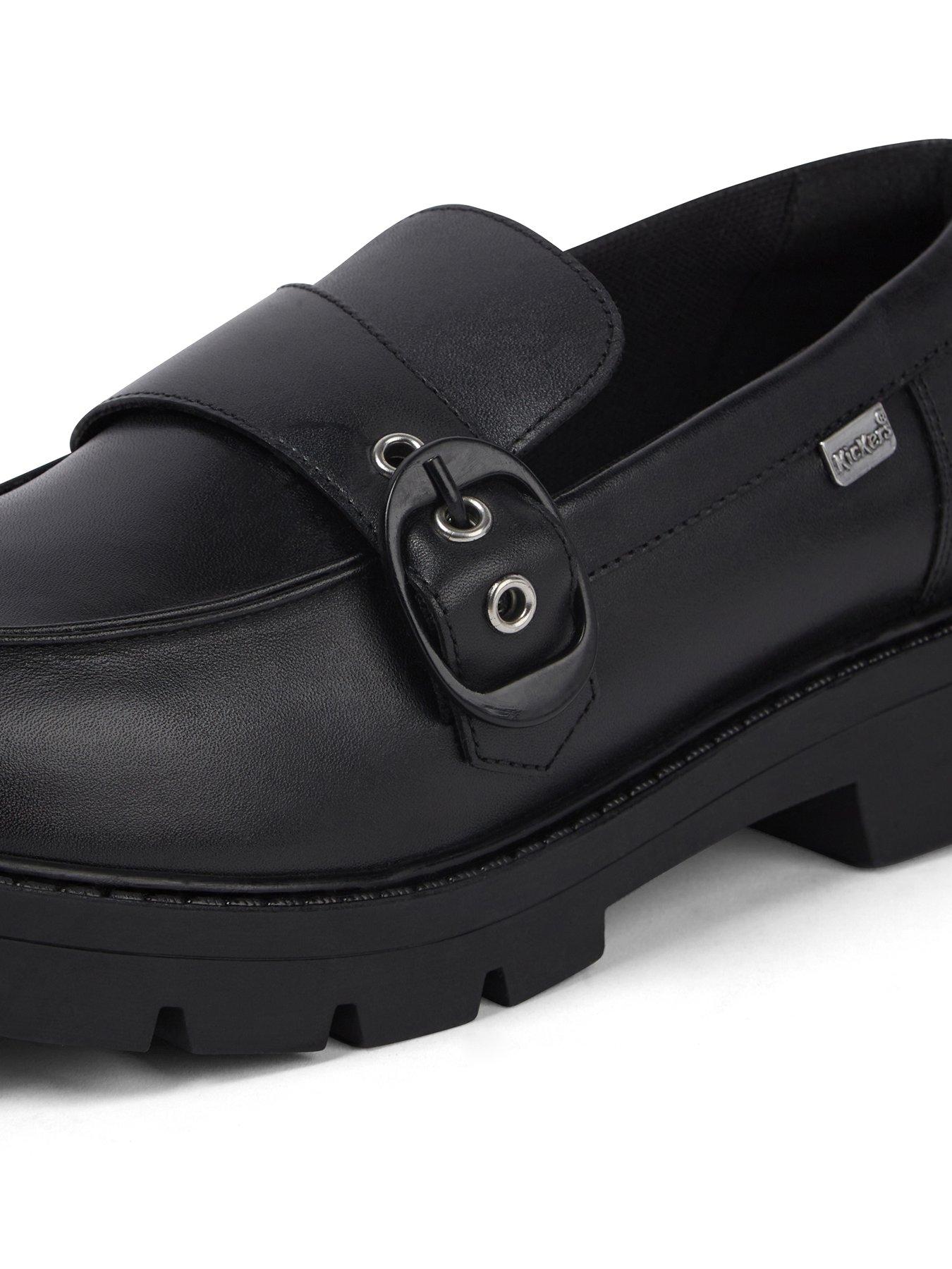 Image 6 of 7 of Kickers Kori Monk Strap Leather Shoe - Black