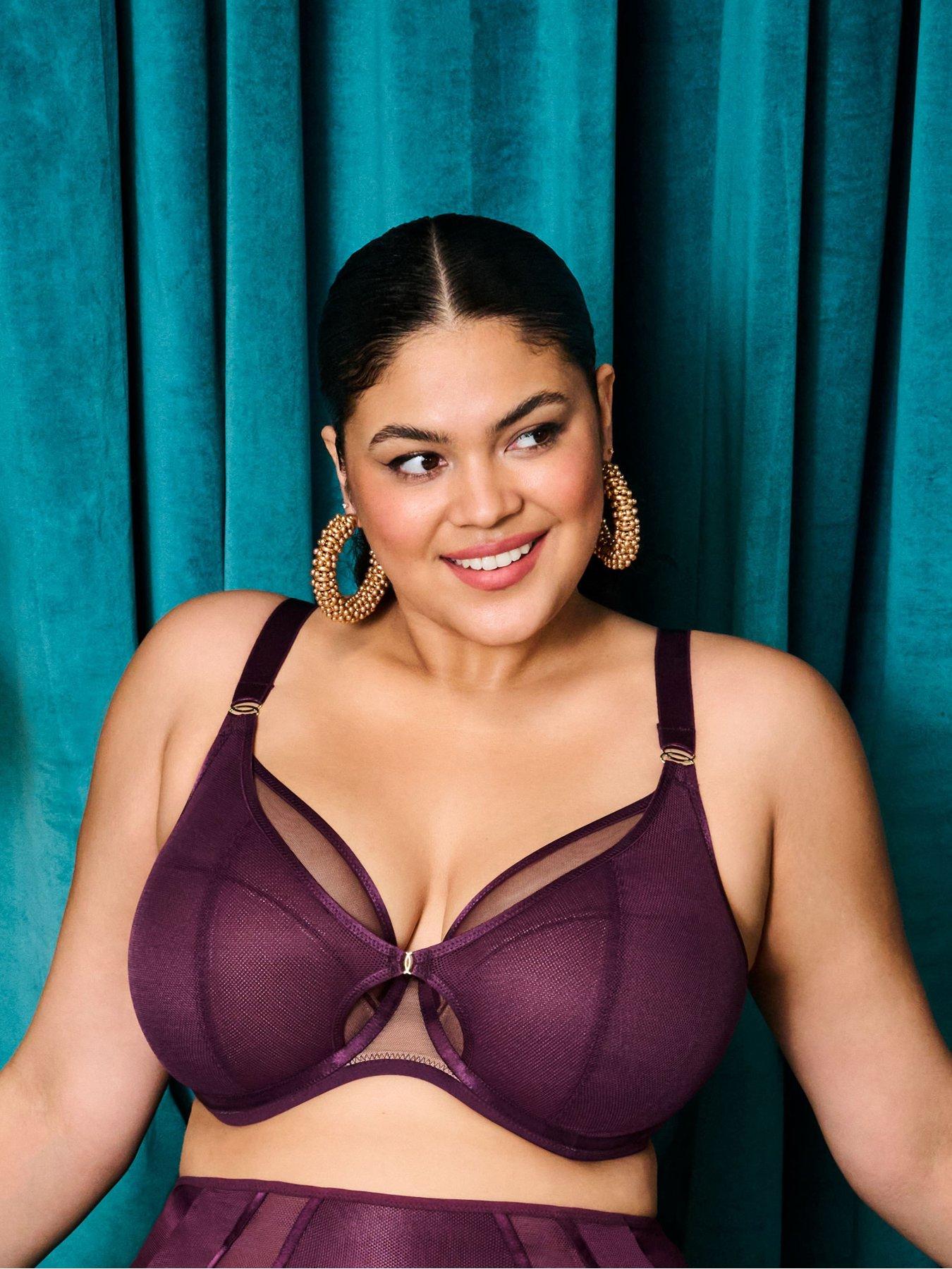 Elomi Kintai Underwire Plunge Bra - Blackberry