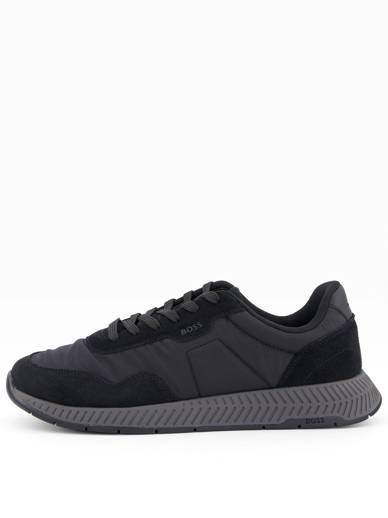 BOSS Titanium Nylon/Suede Runners - Black
